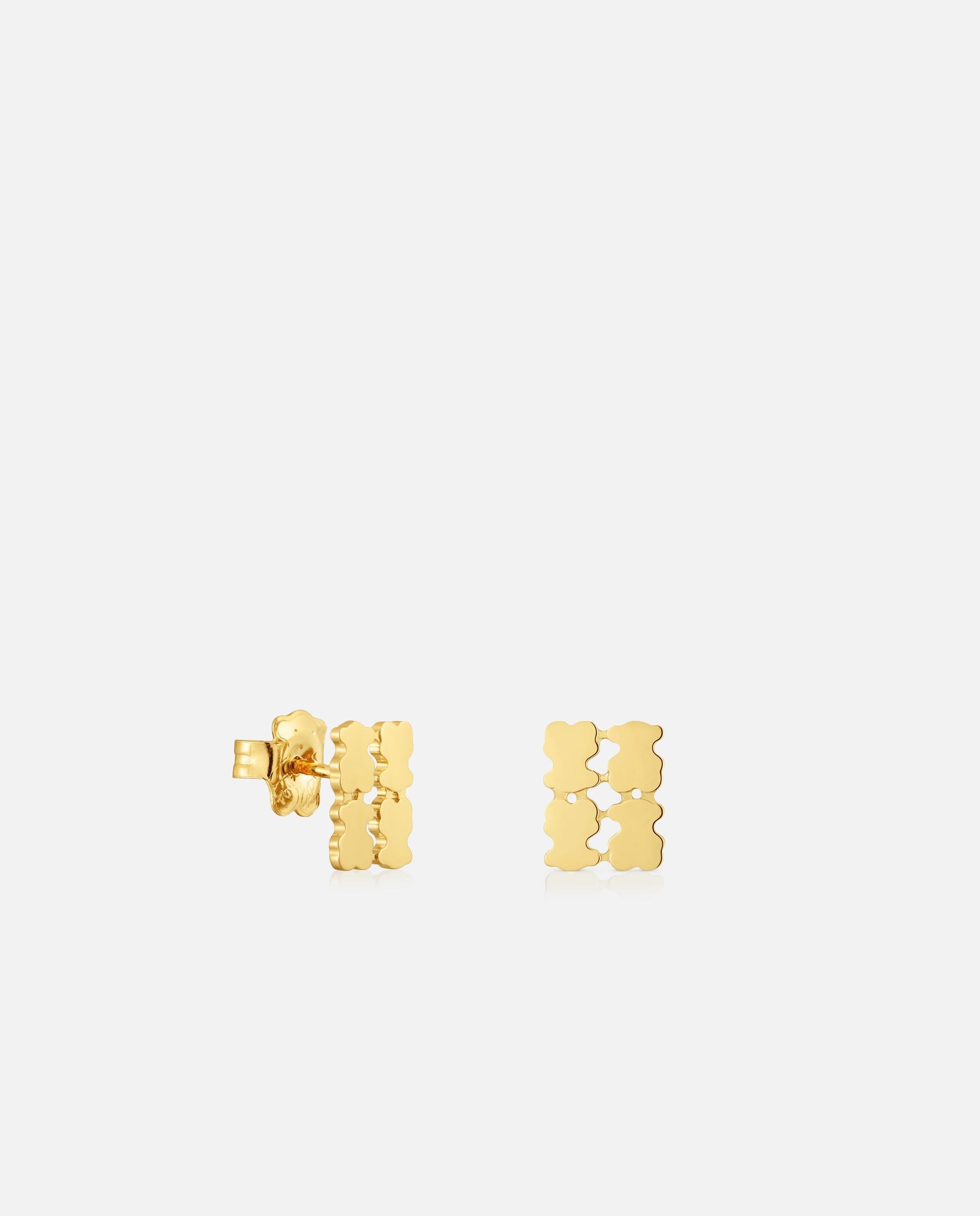 Brincos com Banho de Ouro 18 Kt Sobre Prata Tous Sweet 40s Dourado-1