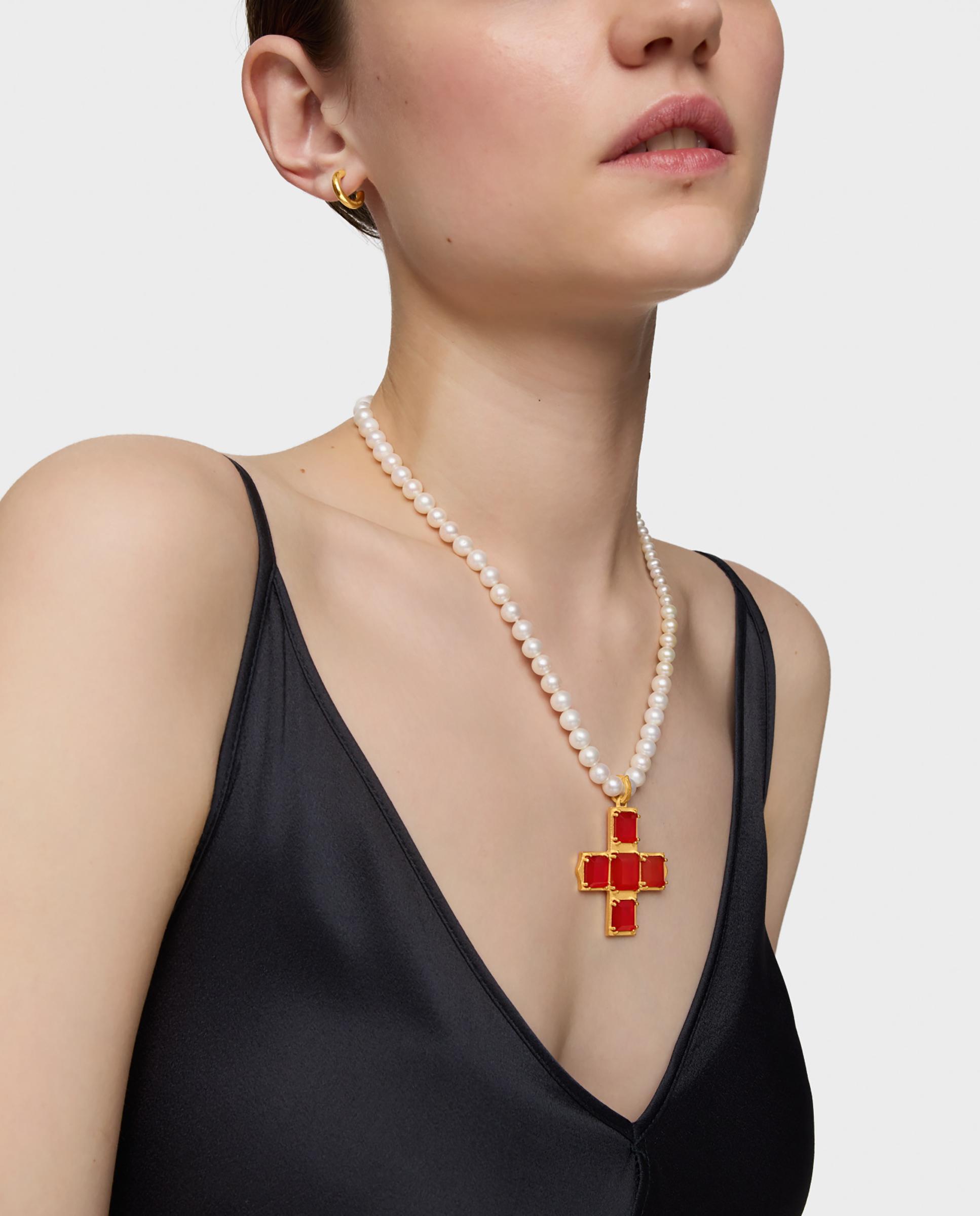Colar Tous de Pérolas Banhado a Ouro 18 Kt Sobre Prata Branco-5