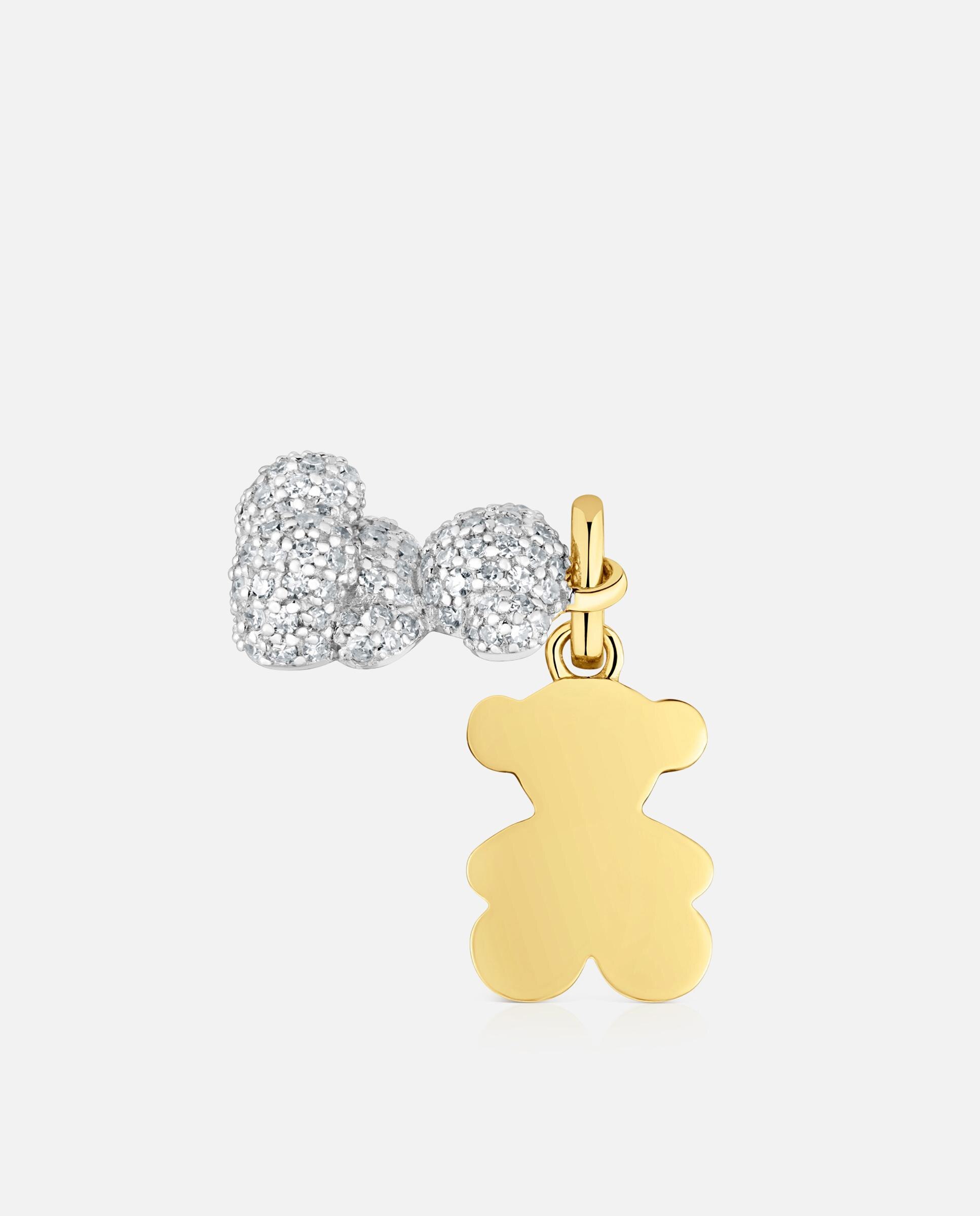 Pendente Bold Bear Duplo Urso de Ouro 14 Kt e Diamantes Branco-4