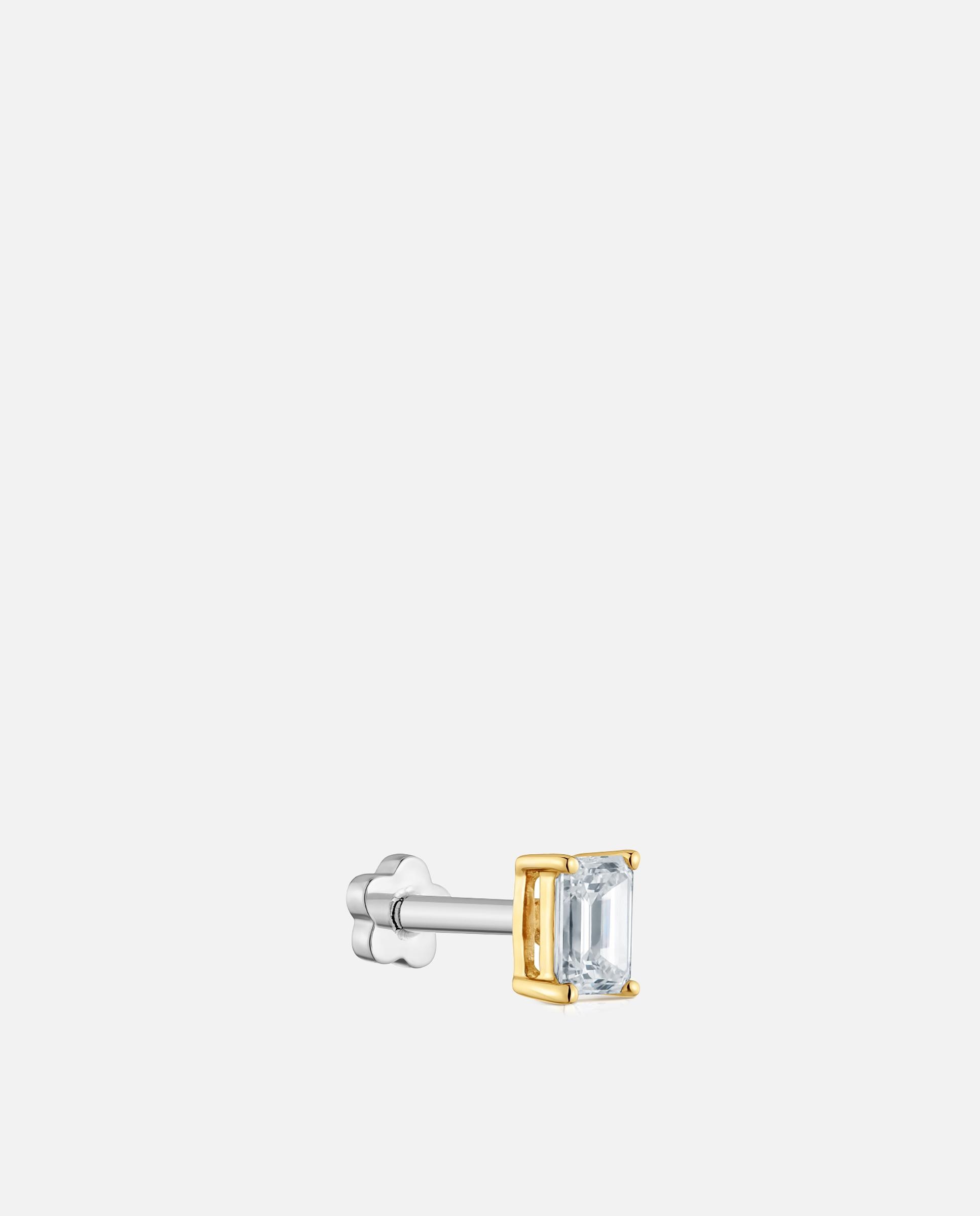 Piercing de Orelha Shine Lgd de Ouro 14 Kt e Diamante Criado em Laboratório 0,21 Ct Branco-2