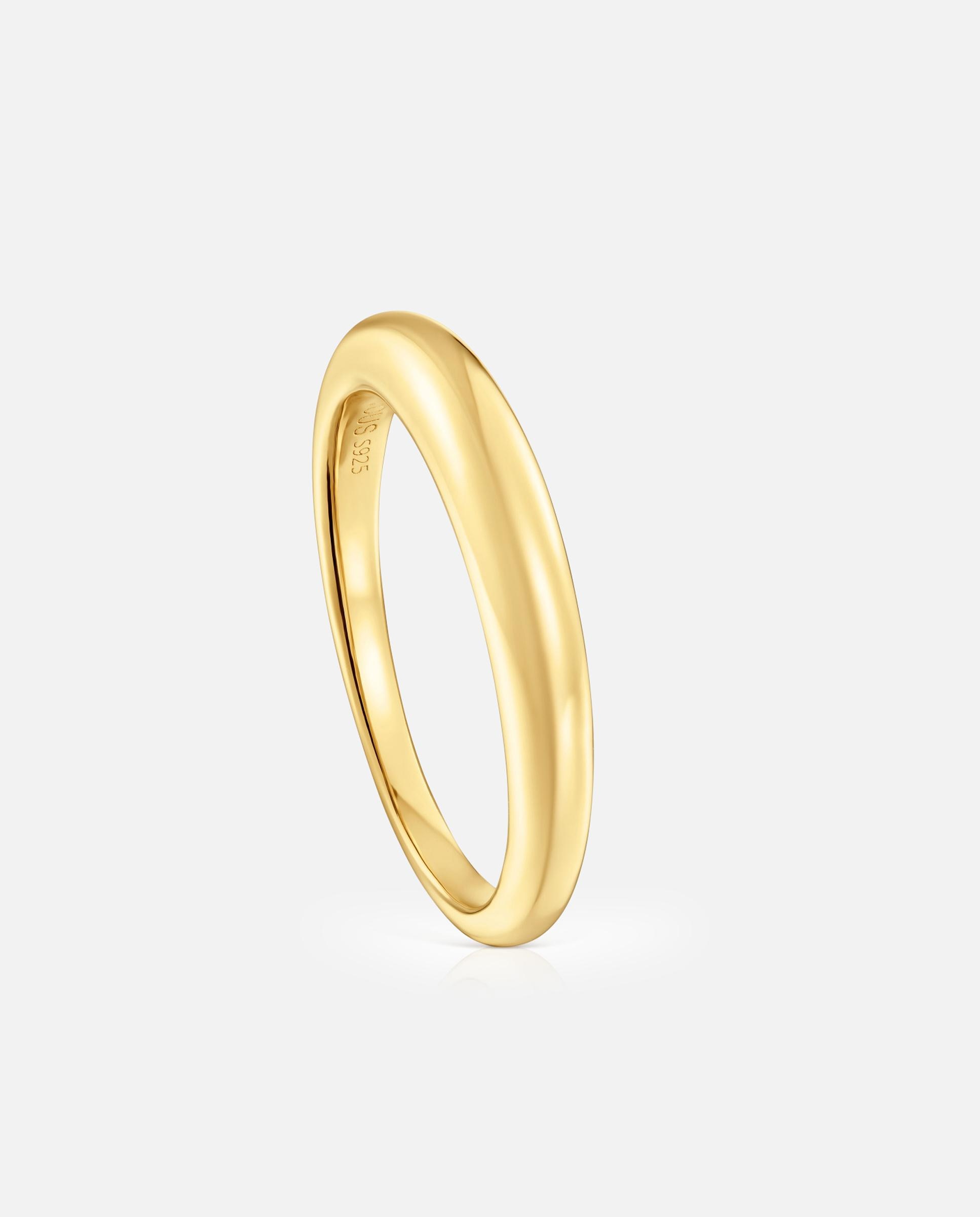 Anel Motivos de Prata Banhado em Ouro 18 Kt Sobre Prata Dourado-1
