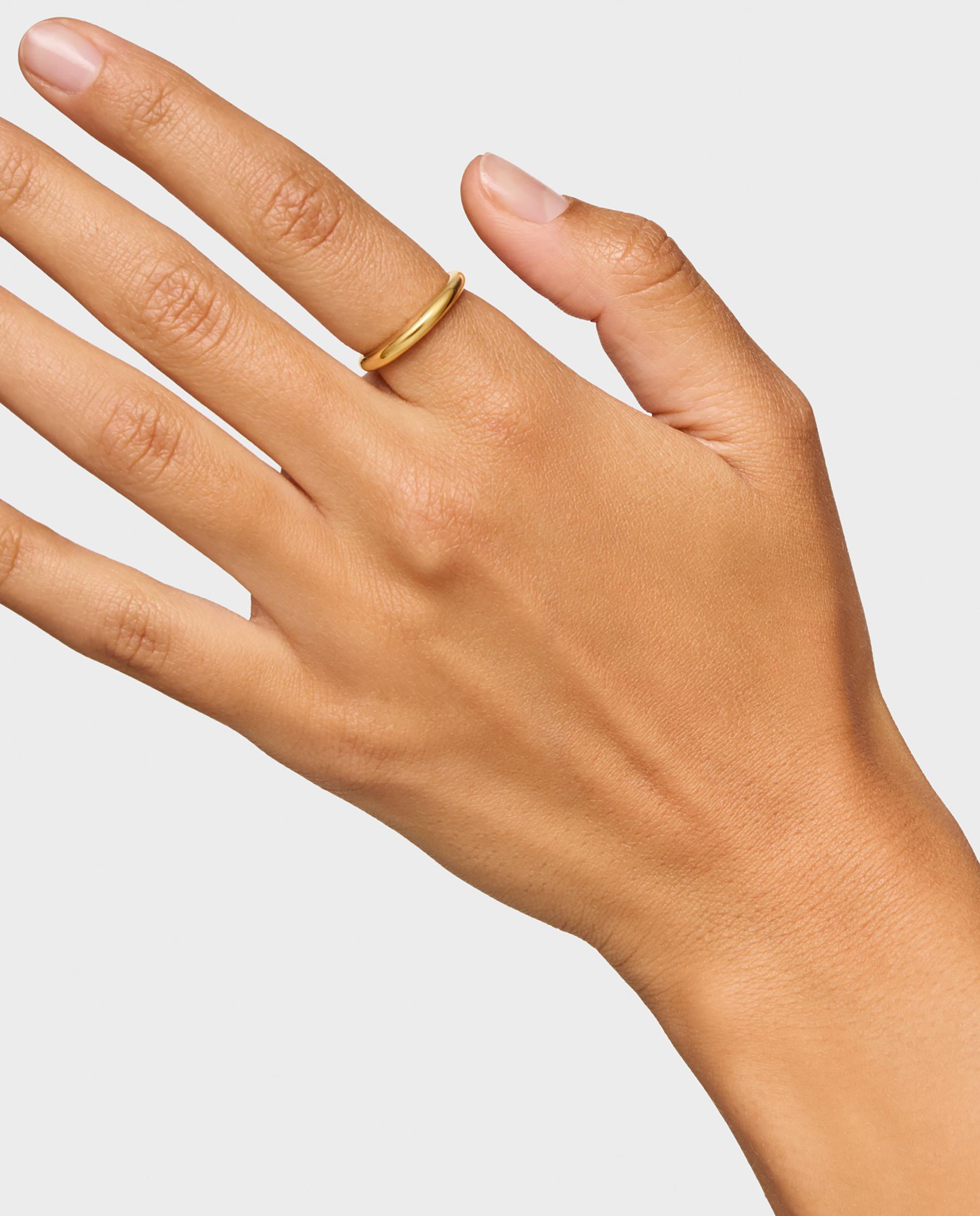 Anel Motivos de Prata Banhado em Ouro 18 Kt Sobre Prata Dourado-4
