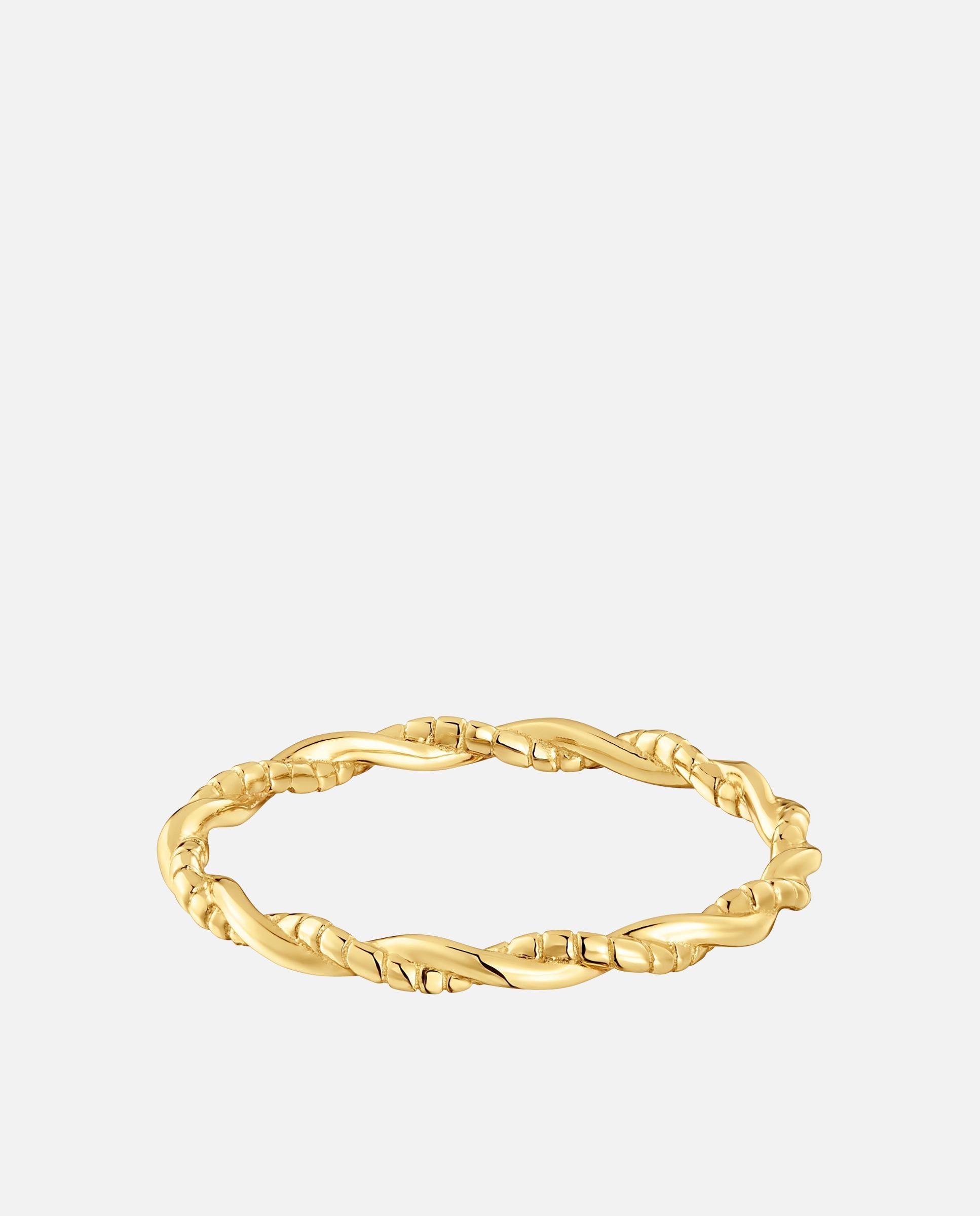 Anel com Motivos Banhado em Ouro 18 Kt Sobre Prata Dourado-3