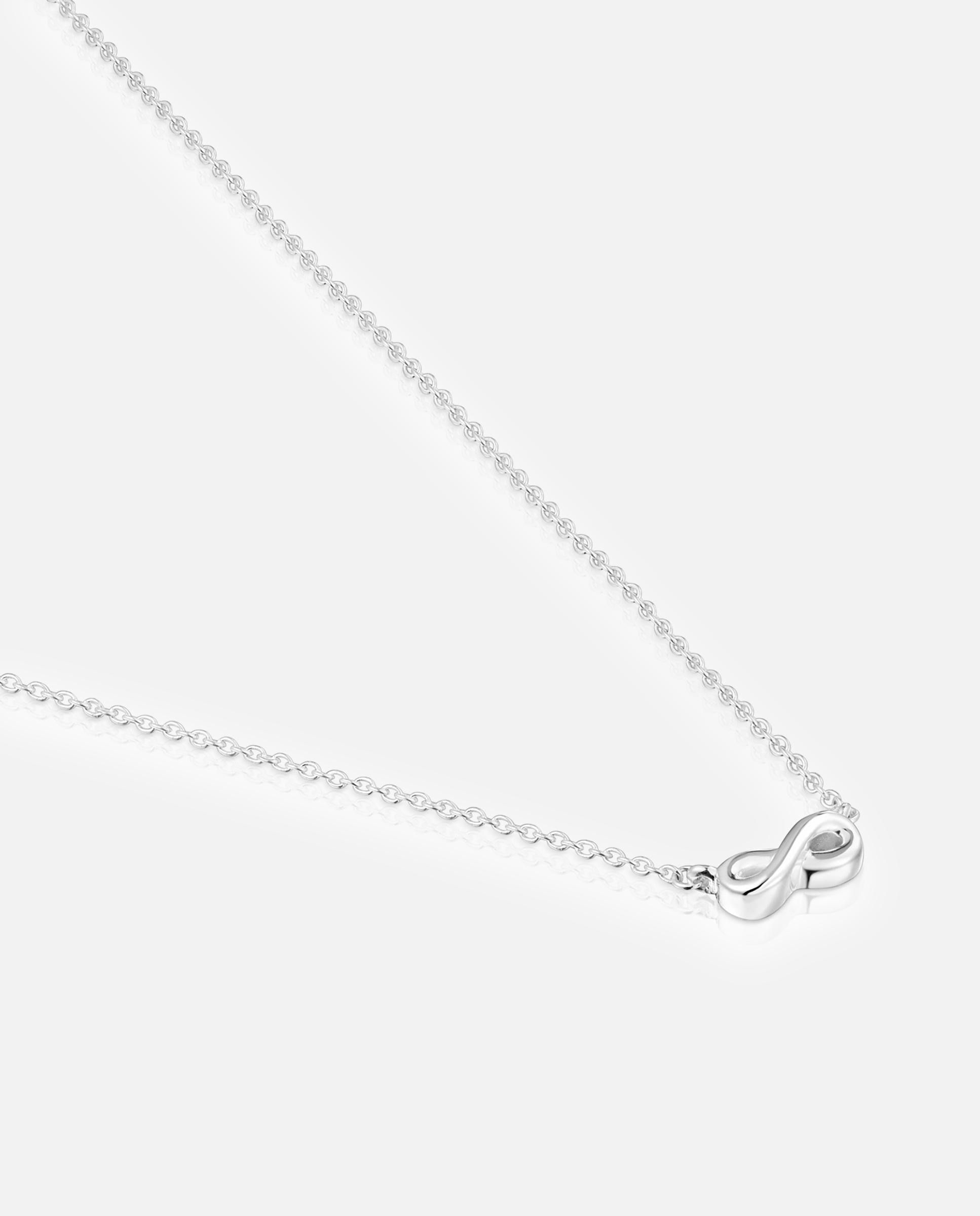 Corrente com Pendentes de Motivos Curto Infinito de Prata Prateado-2