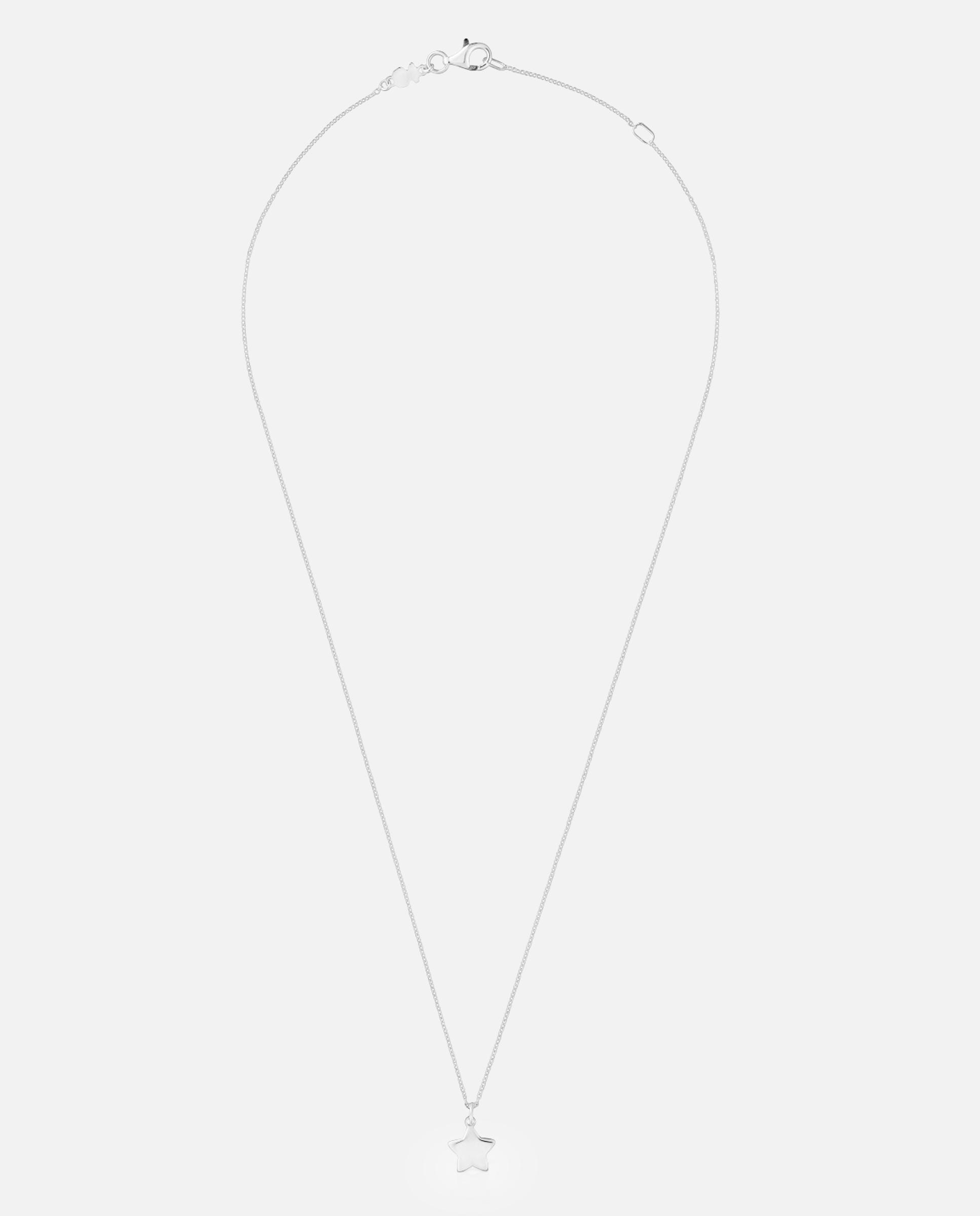Corrente com Pendentes Motivos Curta Estrela de Prata Prateado-1