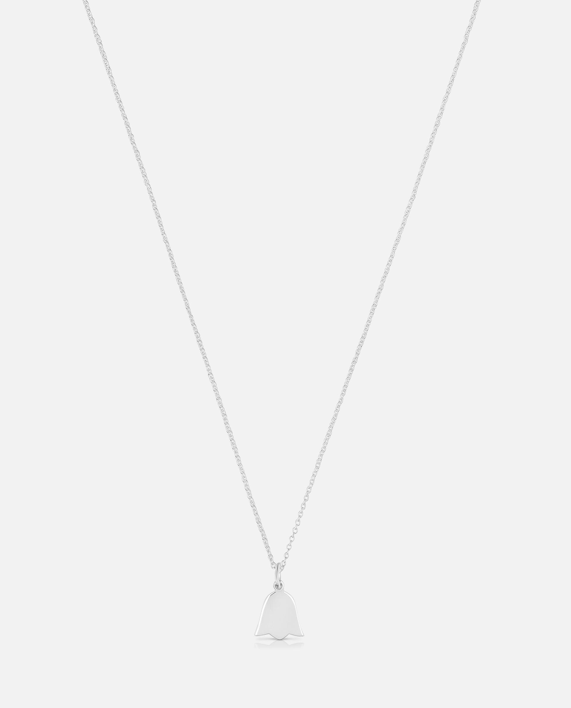 Corrente com Pendentes Motivos Curto Tulipán de Prata Prateado-2