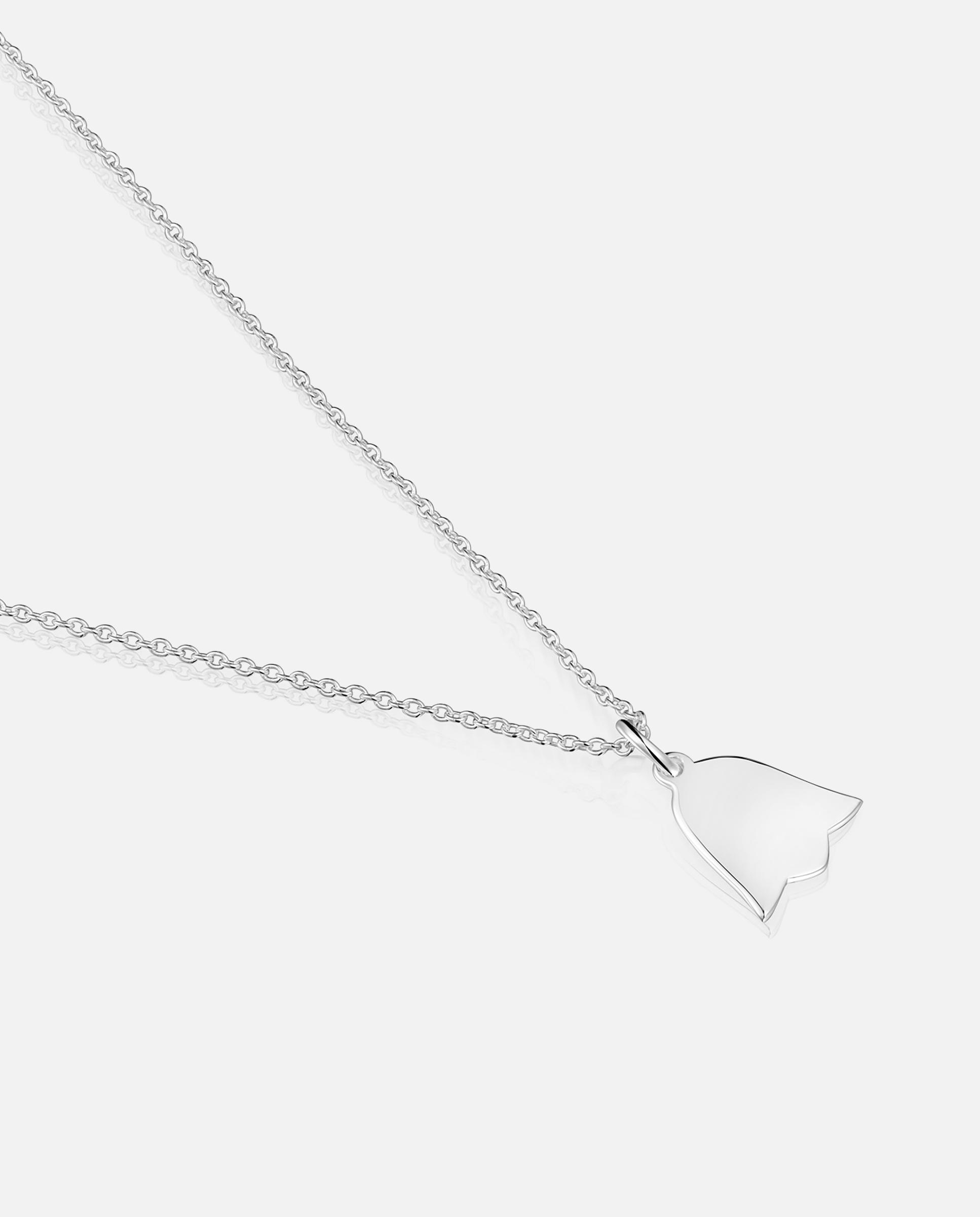 Corrente com Pendentes Motivos Curto Tulipán de Prata Prateado-3