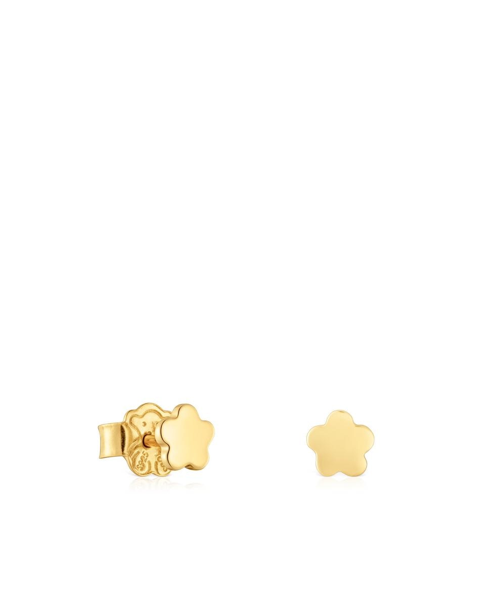 Brincos Motivos Flor Banhados em Ouro 18 Kt Sobre Prata Dourado-1