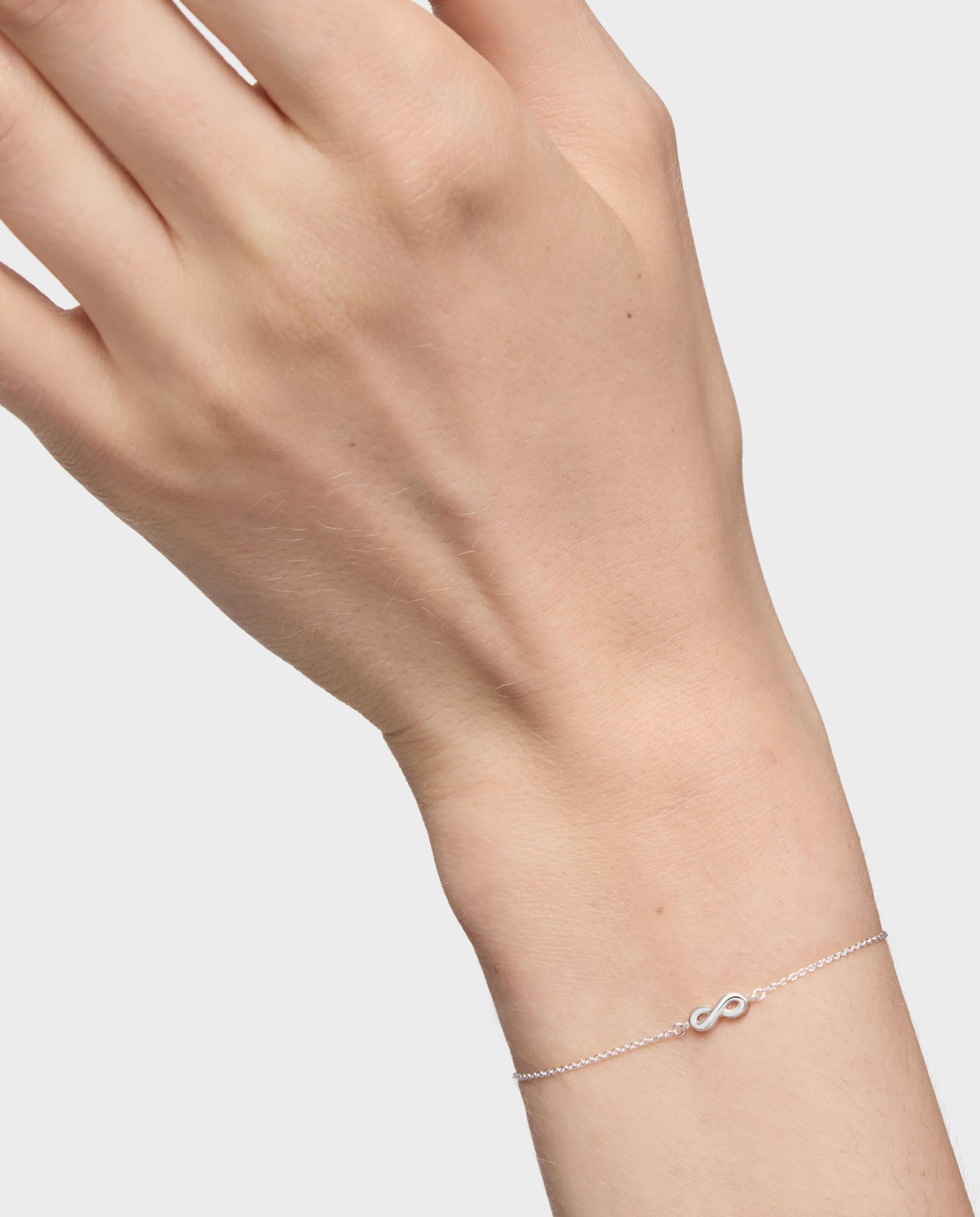 Pulseira de Corrente com Motivos Infinito de Prata Prateado-4