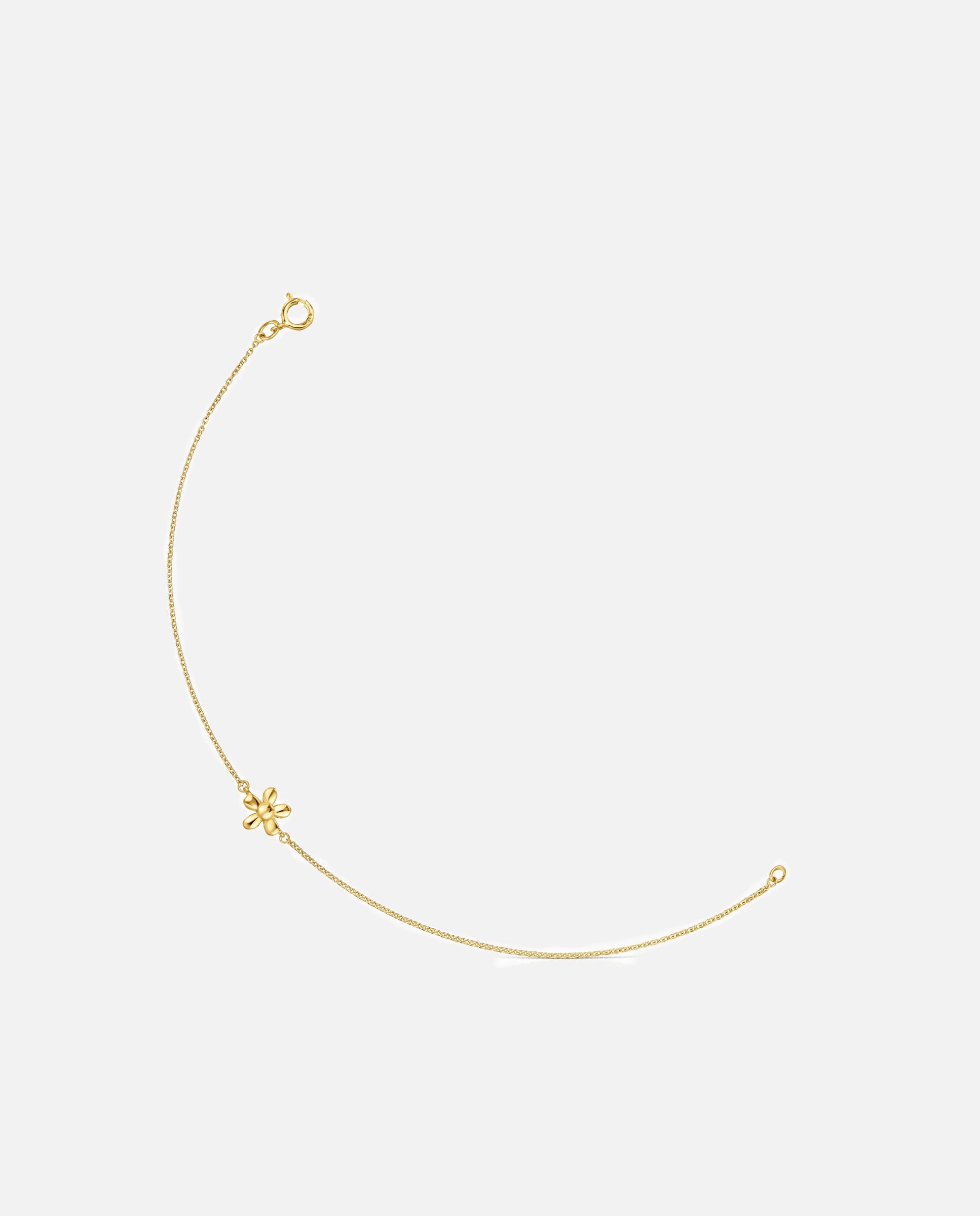 Imagem 0 de Pulseira Motivos Corrente Flor Banhada a Ouro 18 Kt Sobre Prata