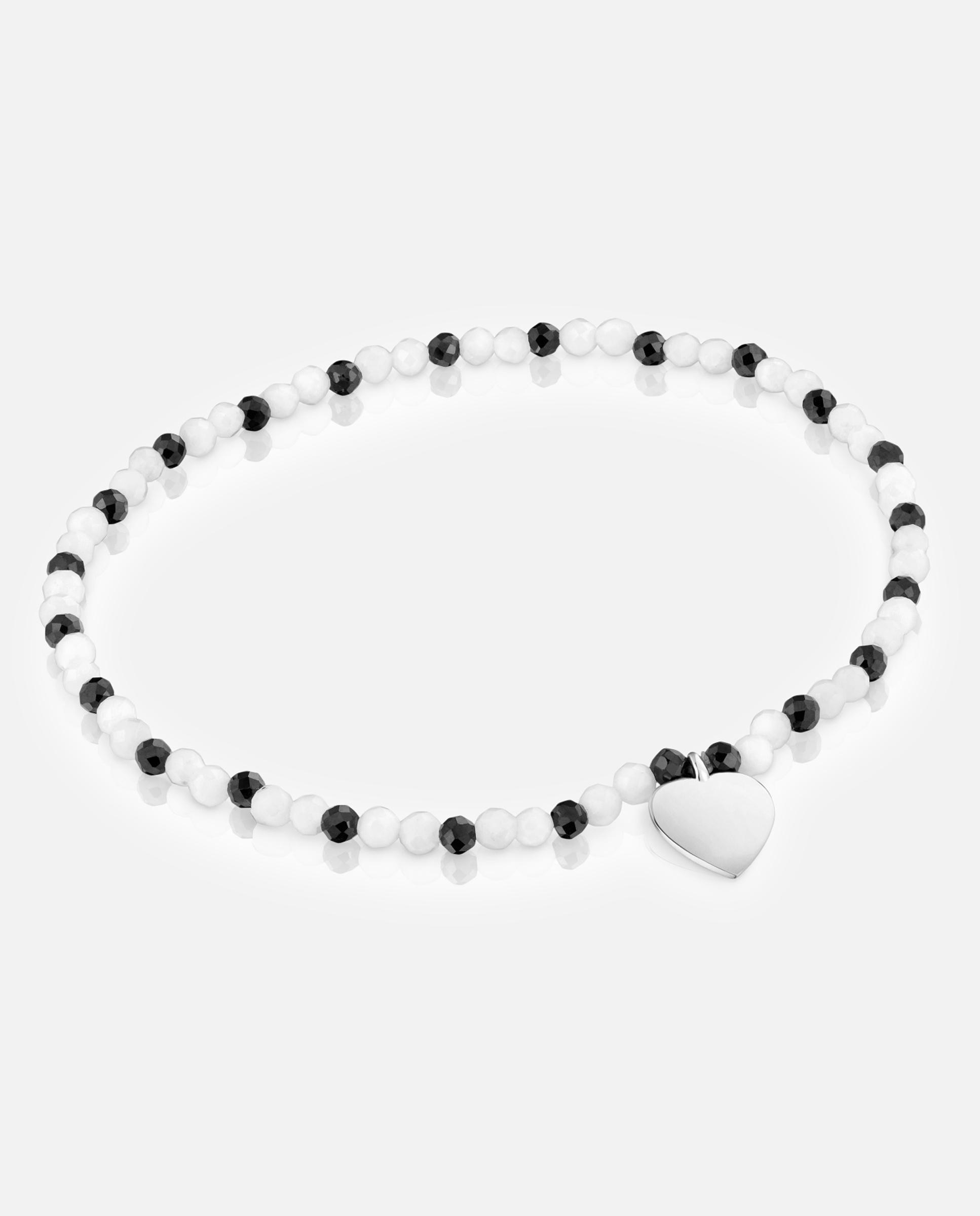 Imagem 0 de Pulseira com Charms de Calcedónia Espinelas e Coração de Prata