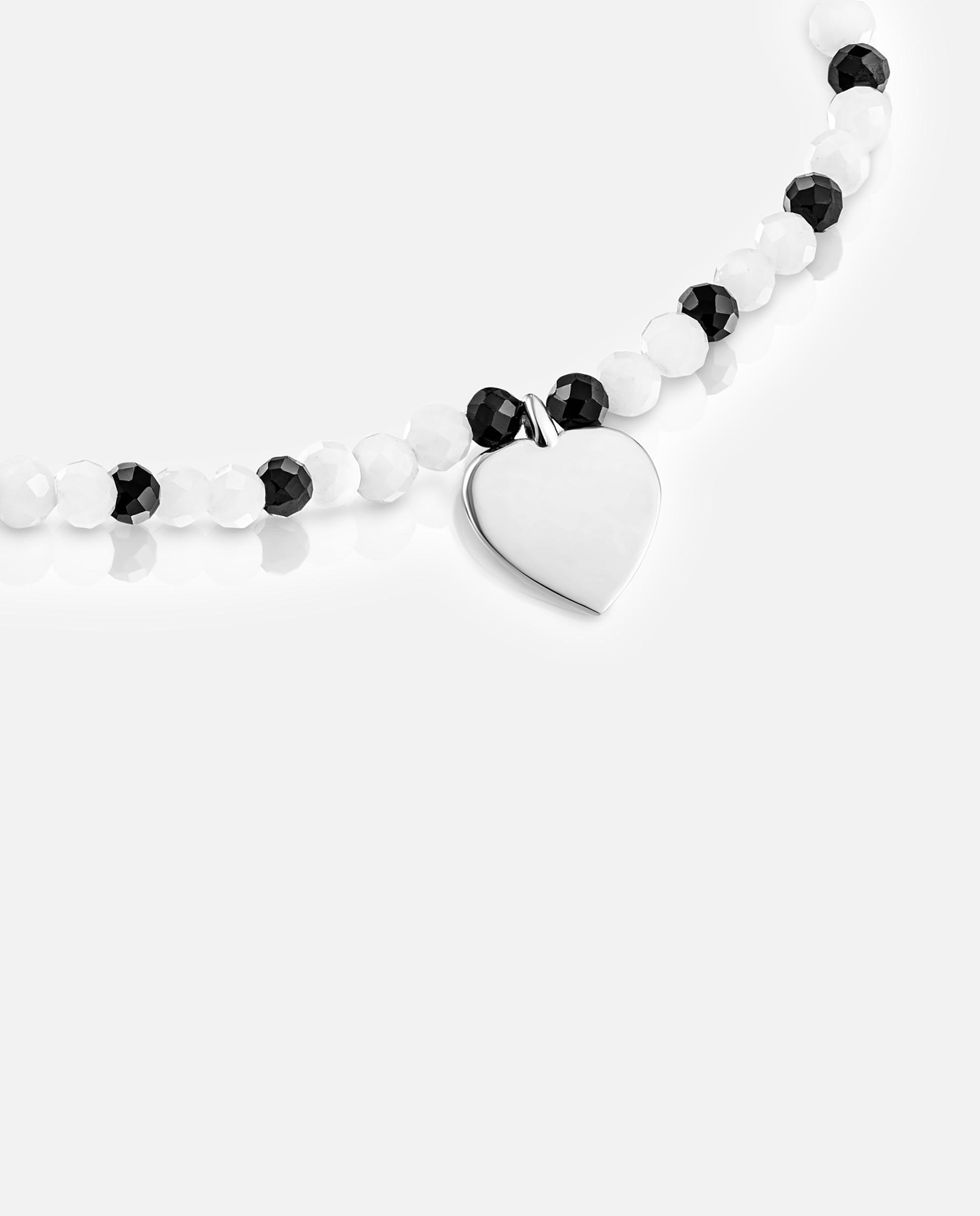 Pulseira com Charms de Calcedónia Espinelas e Coração de Prata Multicolor-3