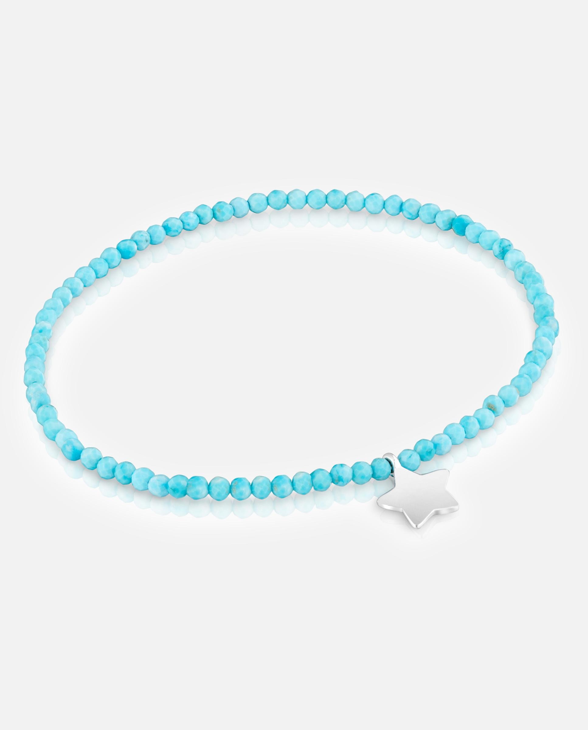 Imagem 0 de Pulseira com Charms Motivos Elástica com Magnesia em Azul e Estrela de Prata