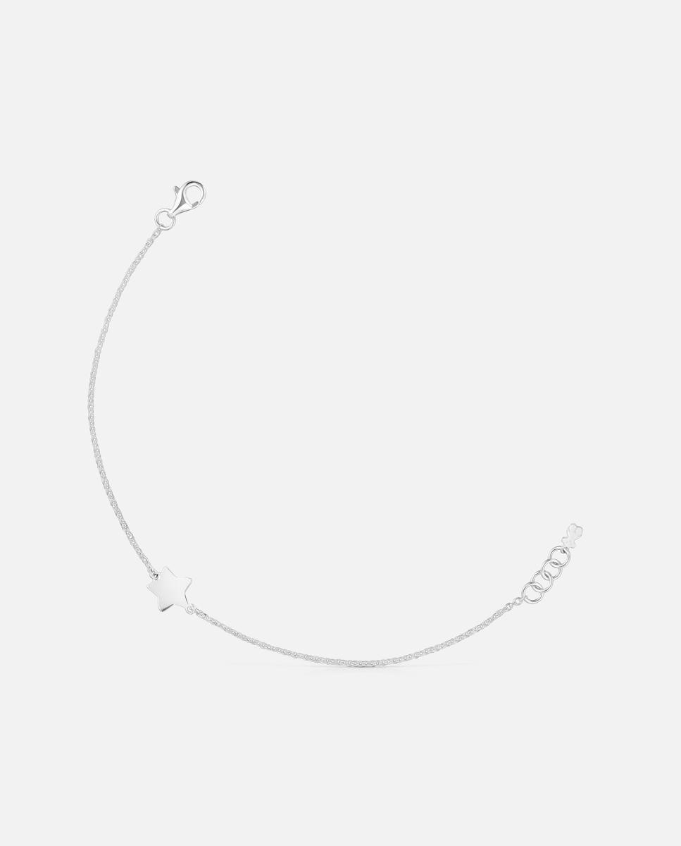 Imagem 0 de Pulseira de Corrente com Motivos Estrela de Prata