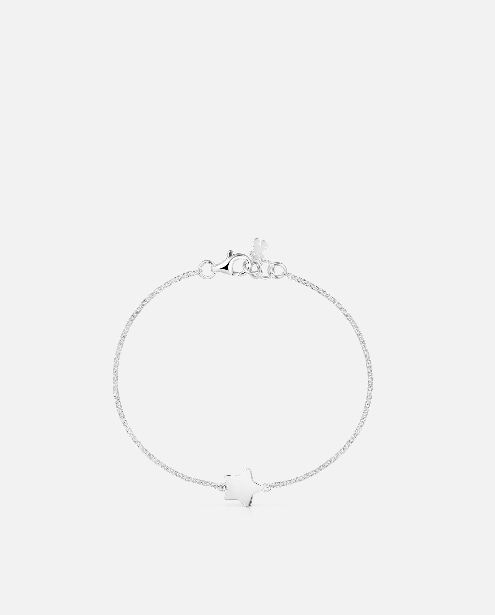 Pulseira de Corrente com Motivos Estrela de Prata Prateado-2