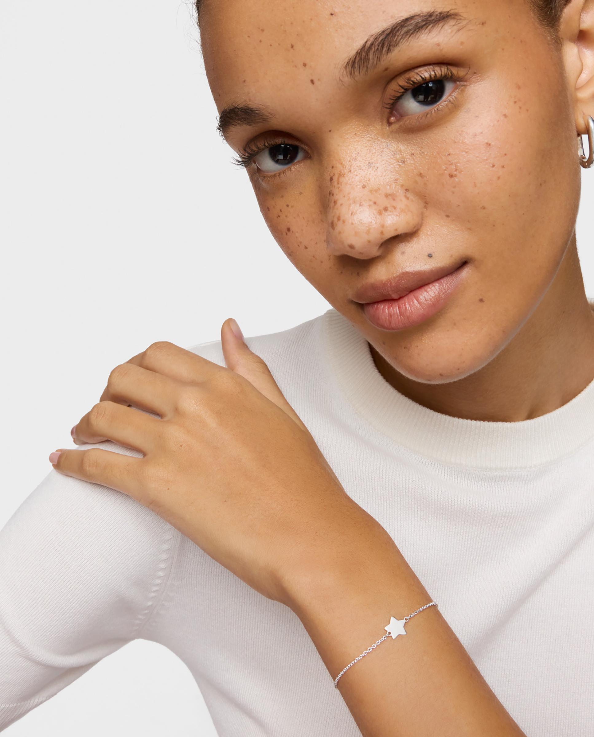 Pulseira de Corrente com Motivos Estrela de Prata Prateado-4