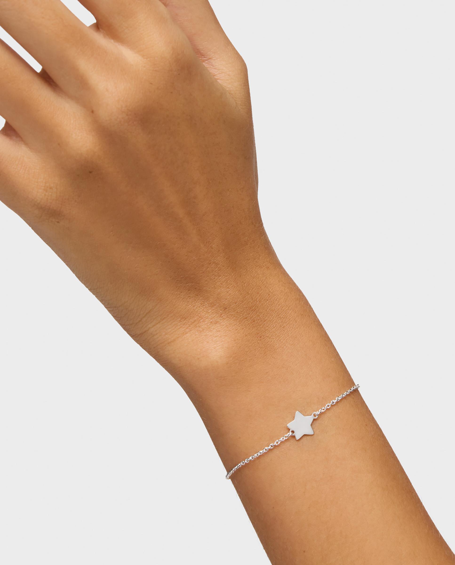 Pulseira de Corrente com Motivos Estrela de Prata Prateado-6