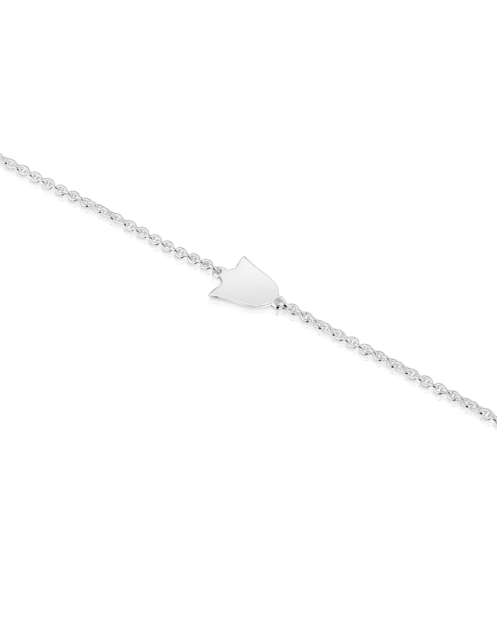 Pulseira de Corrente com Motivos Tulipa de Prata Prateado-3