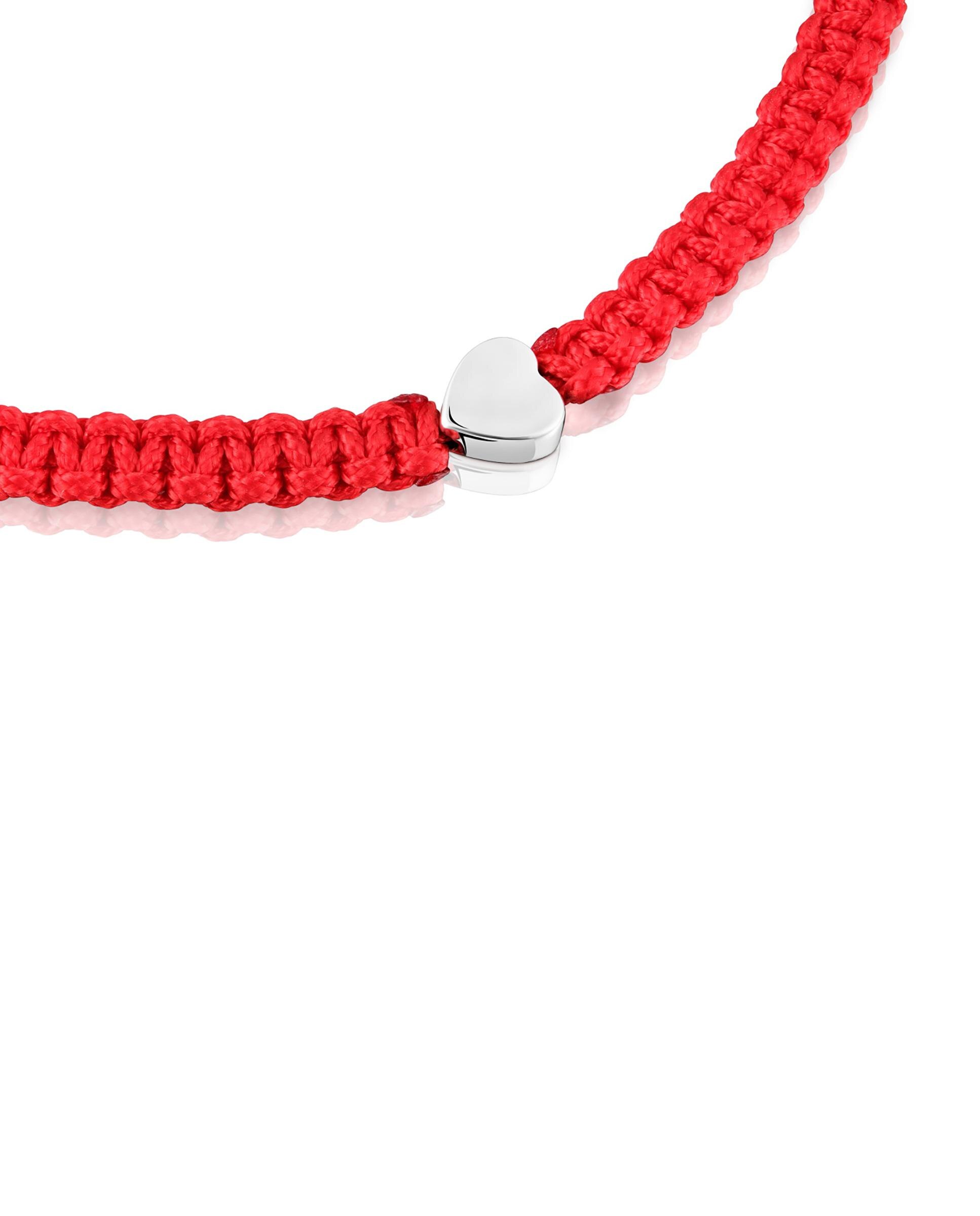 Pulseira Motivos Flor de Prata e Nylon em Vermelho Multicolor-3