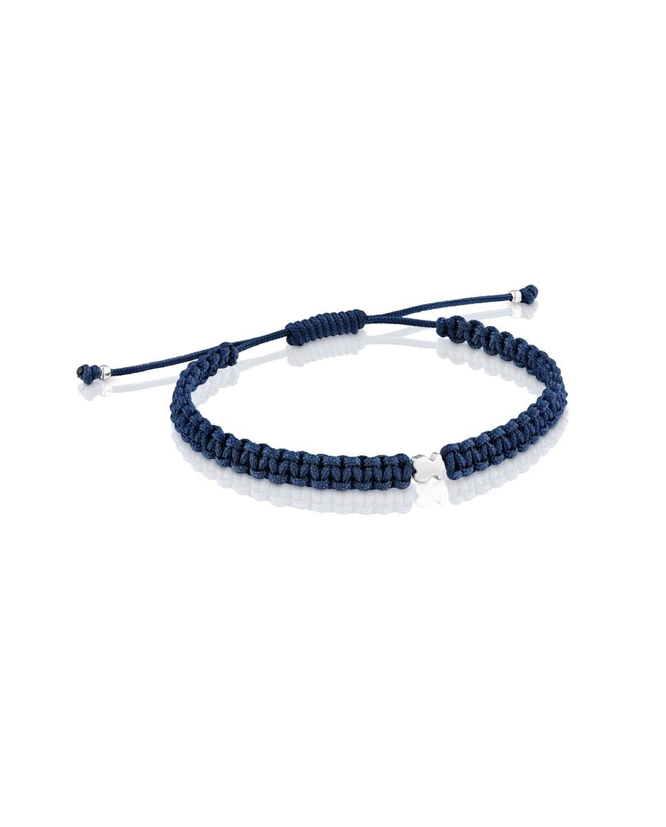 Pulseira Motivos Urso de Prata e Nylon Verde Multicolor-1
