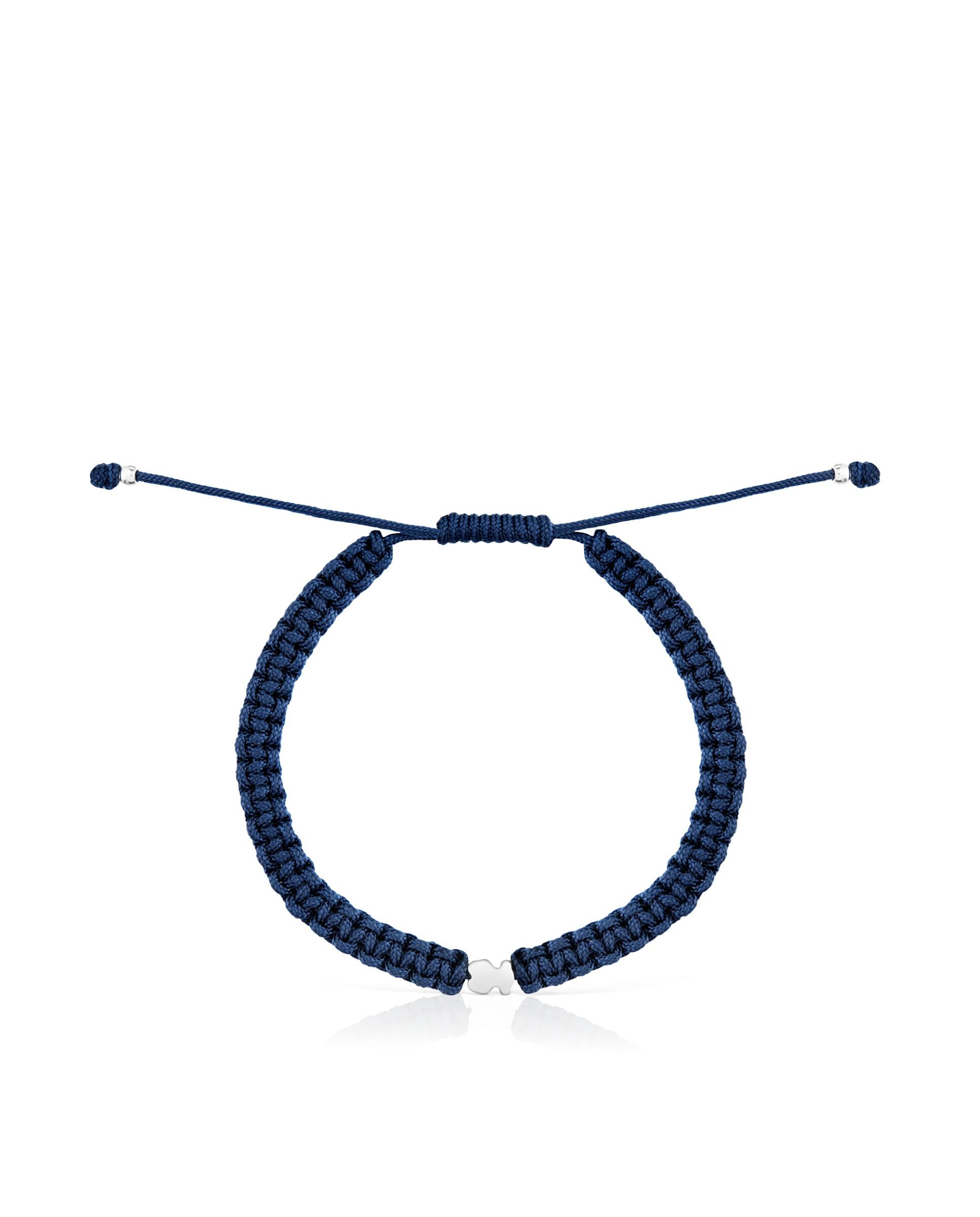 Pulseira Motivos Urso de Prata e Nylon Verde Multicolor-2