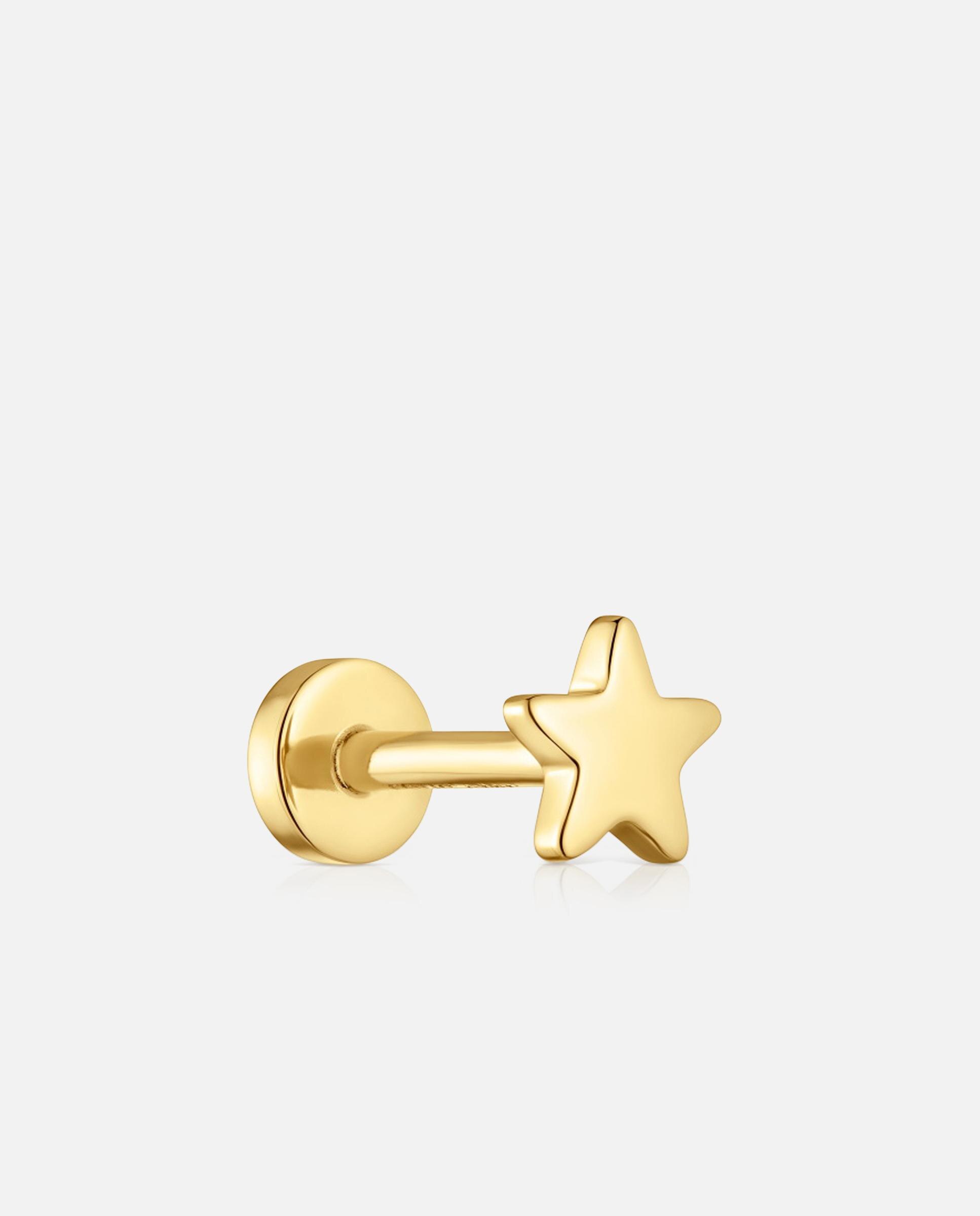 Piercing de Ouro 14 Kt Motivo Estrela 6 Mm Tous Basics Dourado-1