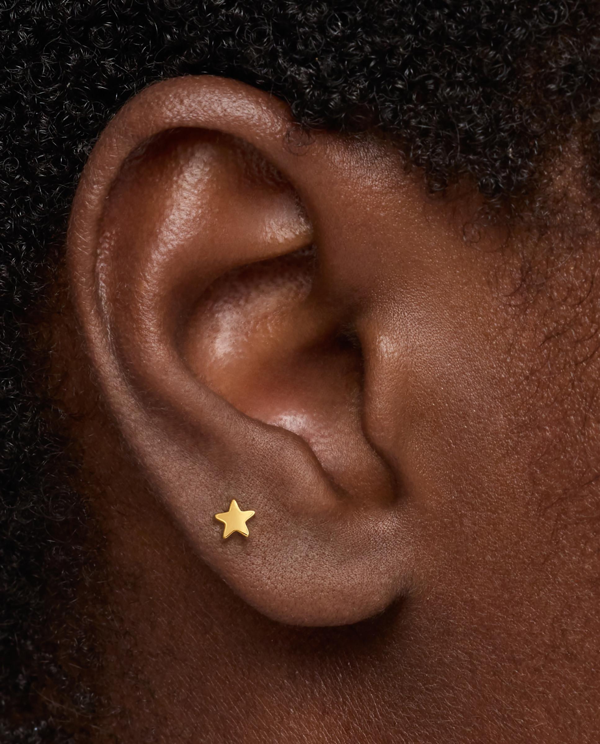 Piercing de Ouro 14 Kt Motivo Estrela 6 Mm Tous Basics Dourado-5