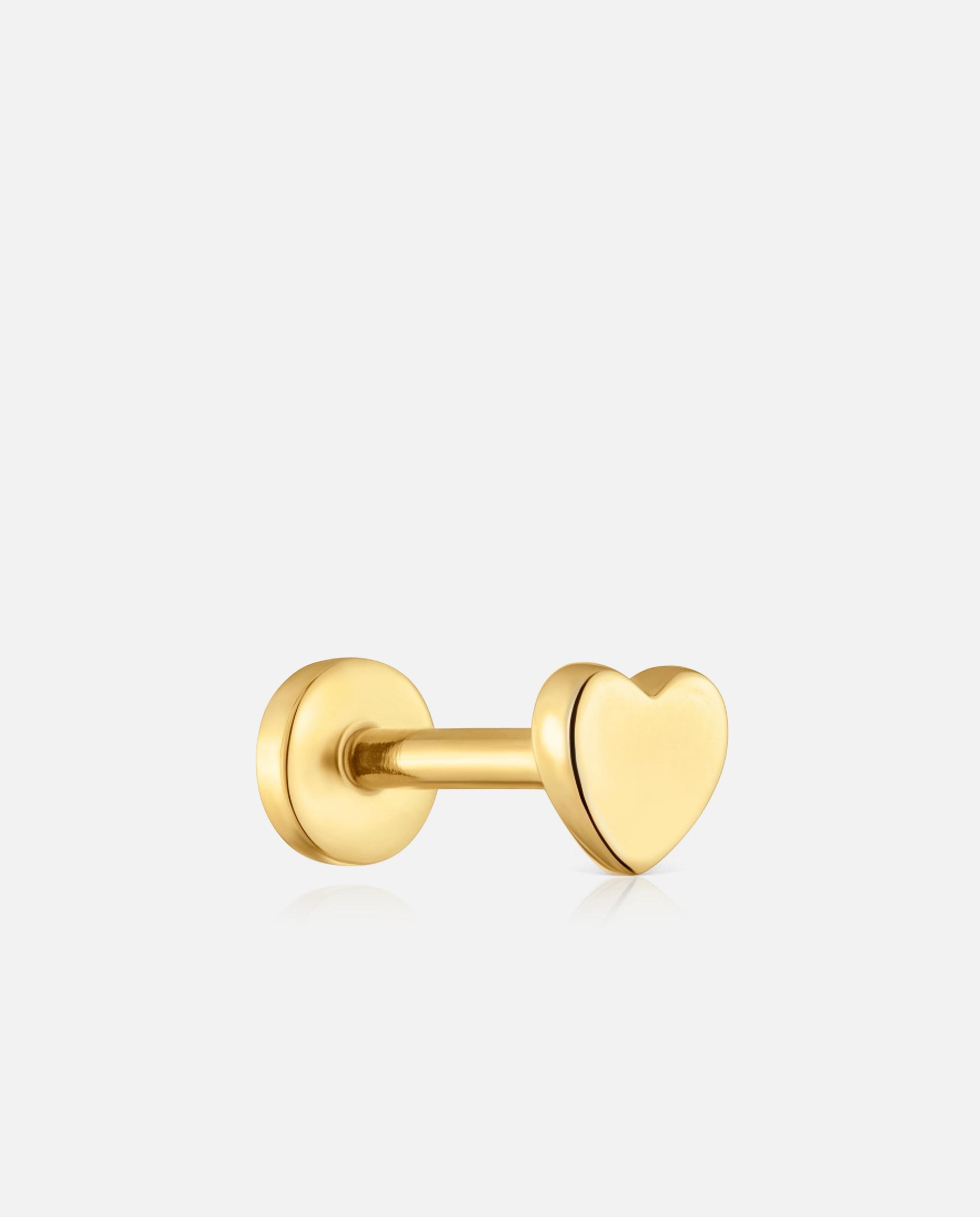 Piercing de Ouro 14 Kt Motivo Coração 6 Mm Tous Basics Dourado-1