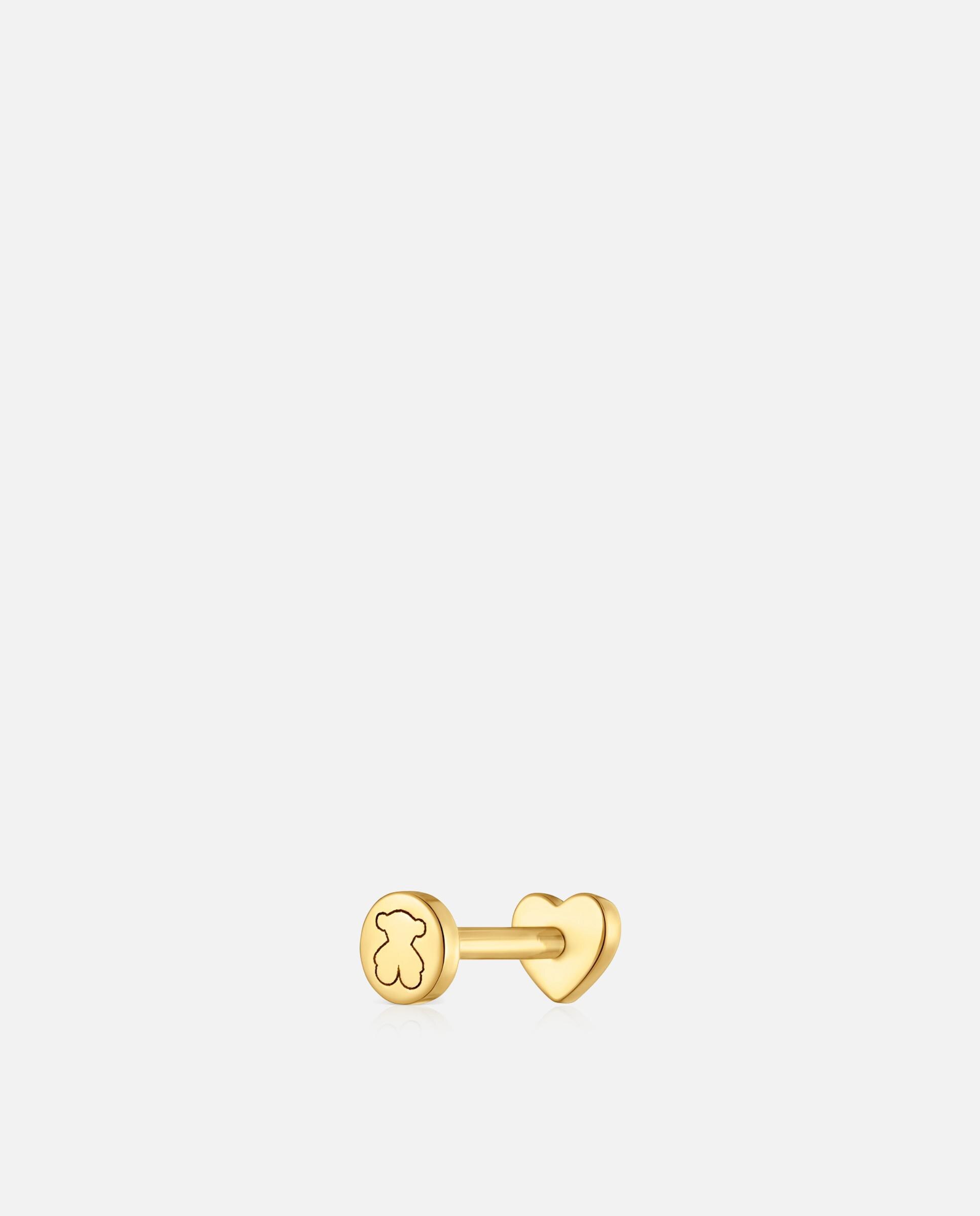 Piercing de Ouro 14 Kt Motivo Coração 6 Mm Tous Basics Dourado-3