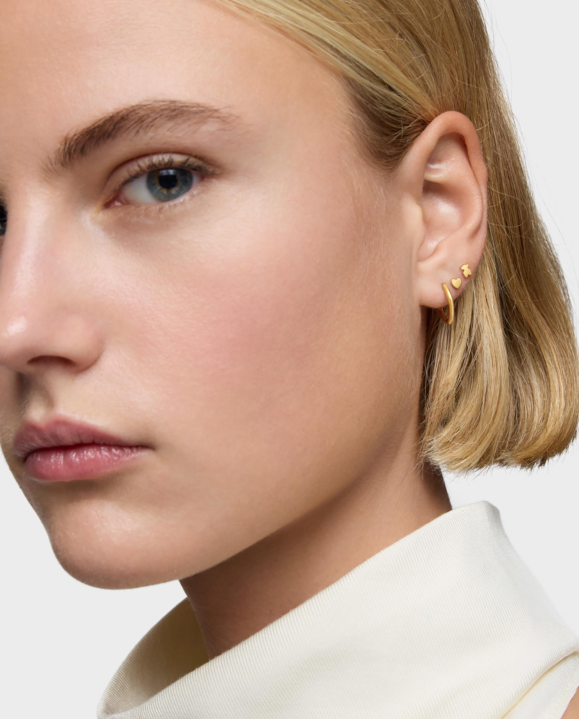 Piercing de Ouro 14 Kt Motivo Coração 6 Mm Tous Basics Dourado-4