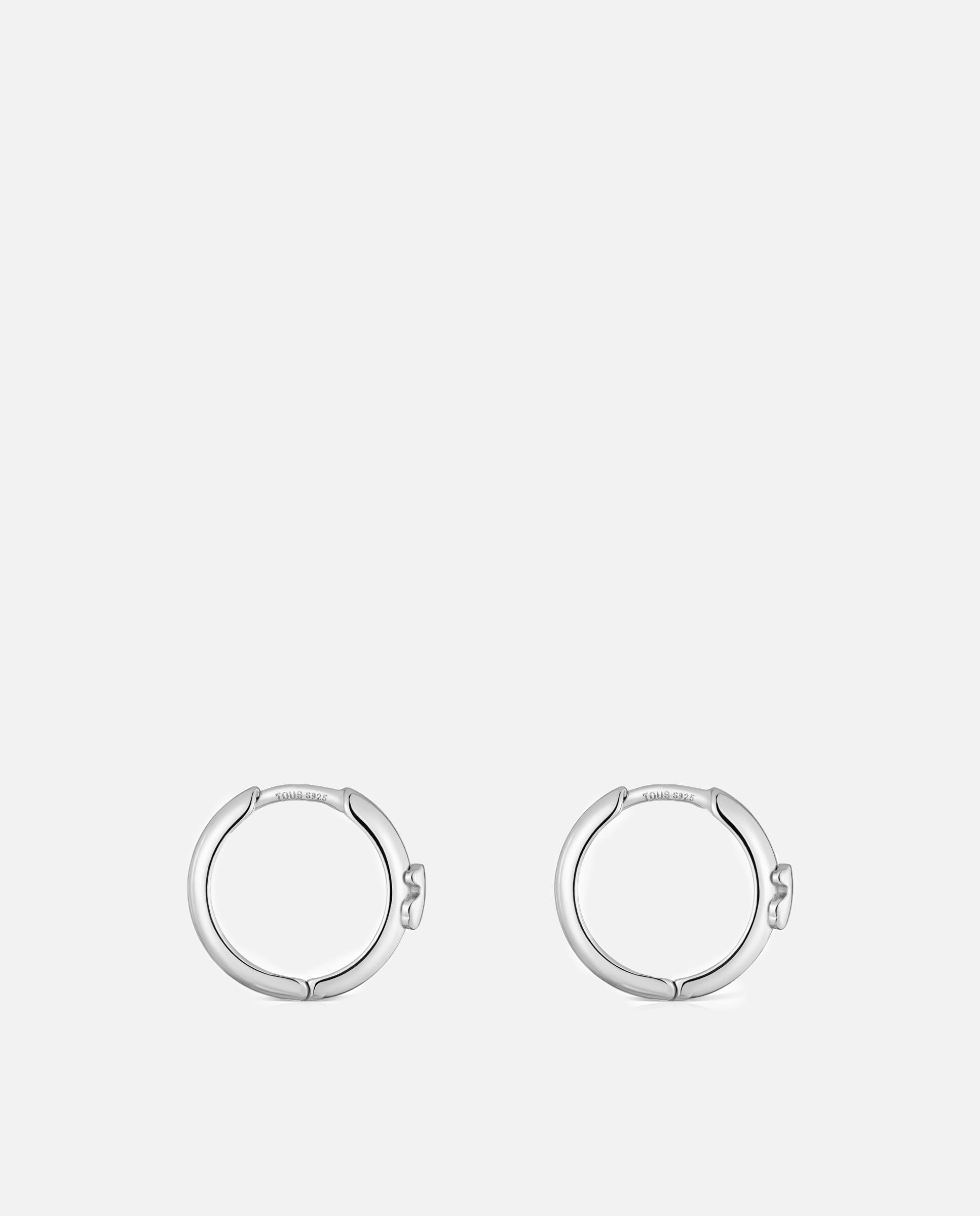Brincos de Argola Basics com Urso de Prata 12 Mm Prateado-2