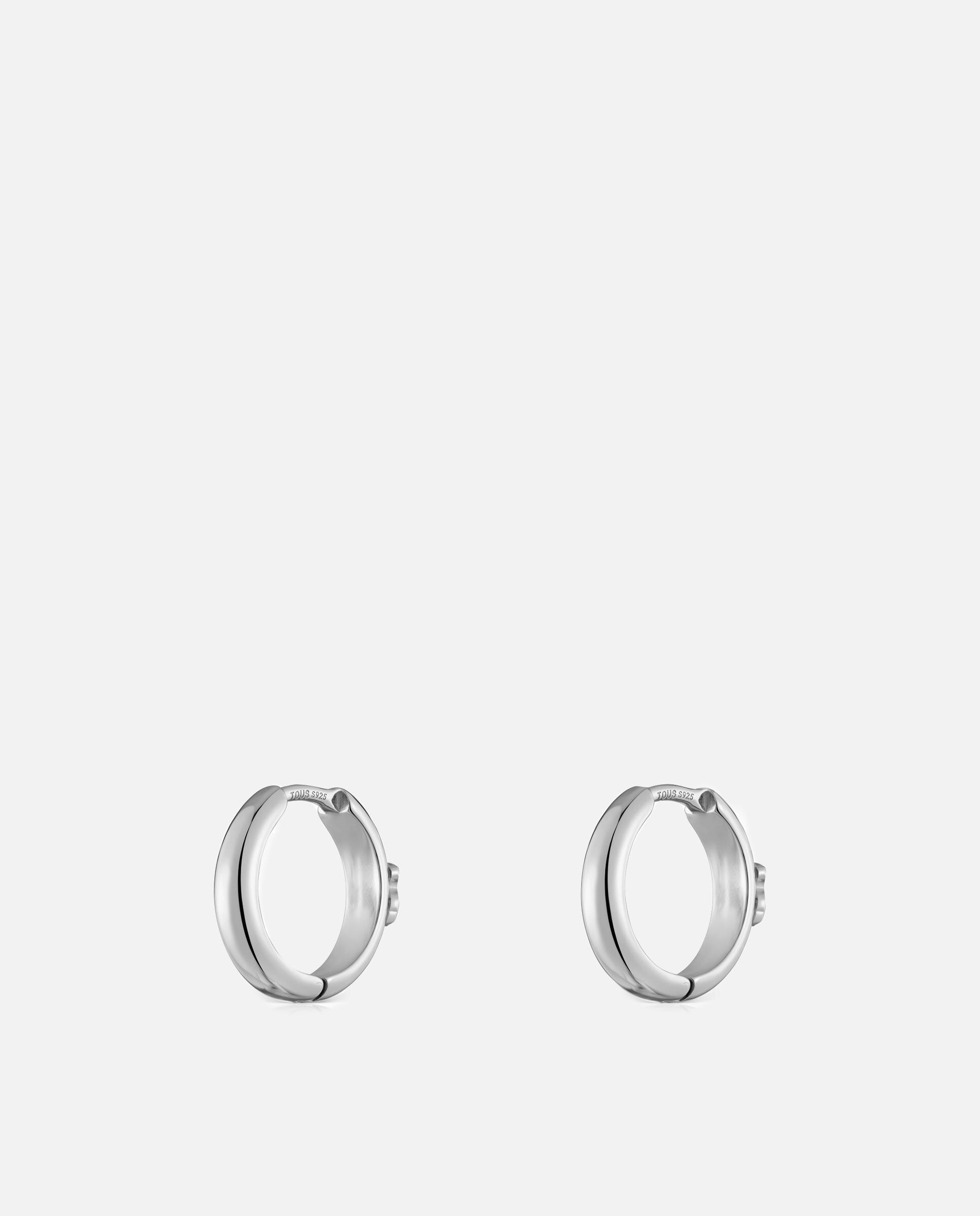 Brincos de Argola Basics com Urso de Prata 12 Mm Prateado-3
