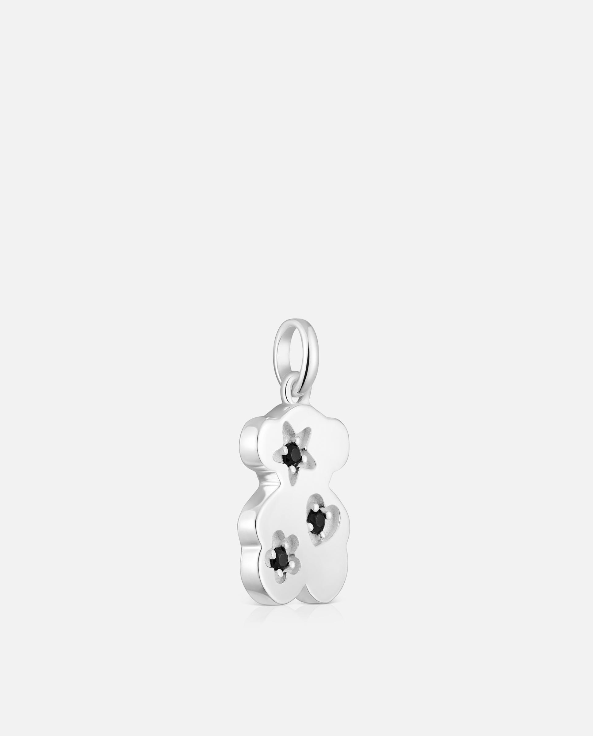 Pendentes Sweet Dolls Urso de Prata e Espinelas Preto-2