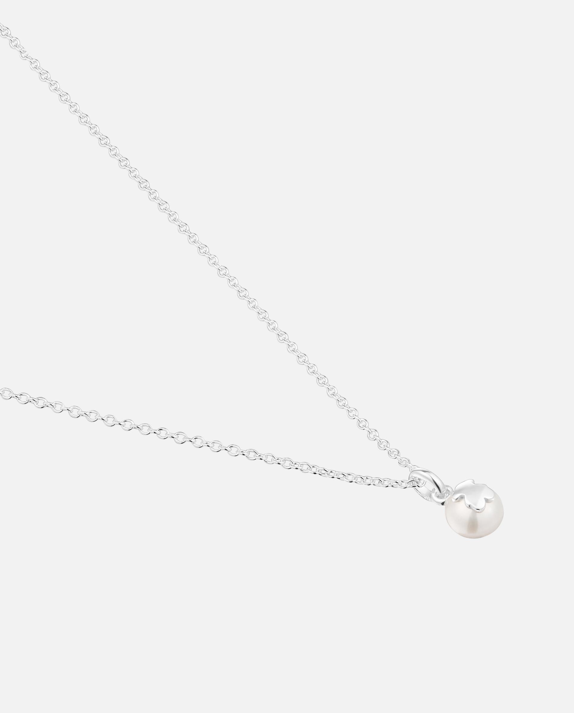 Colar Curto de Prata e Pérola Cultivada de Água Doce 6,5 Mm Icon Pearl Branco-2