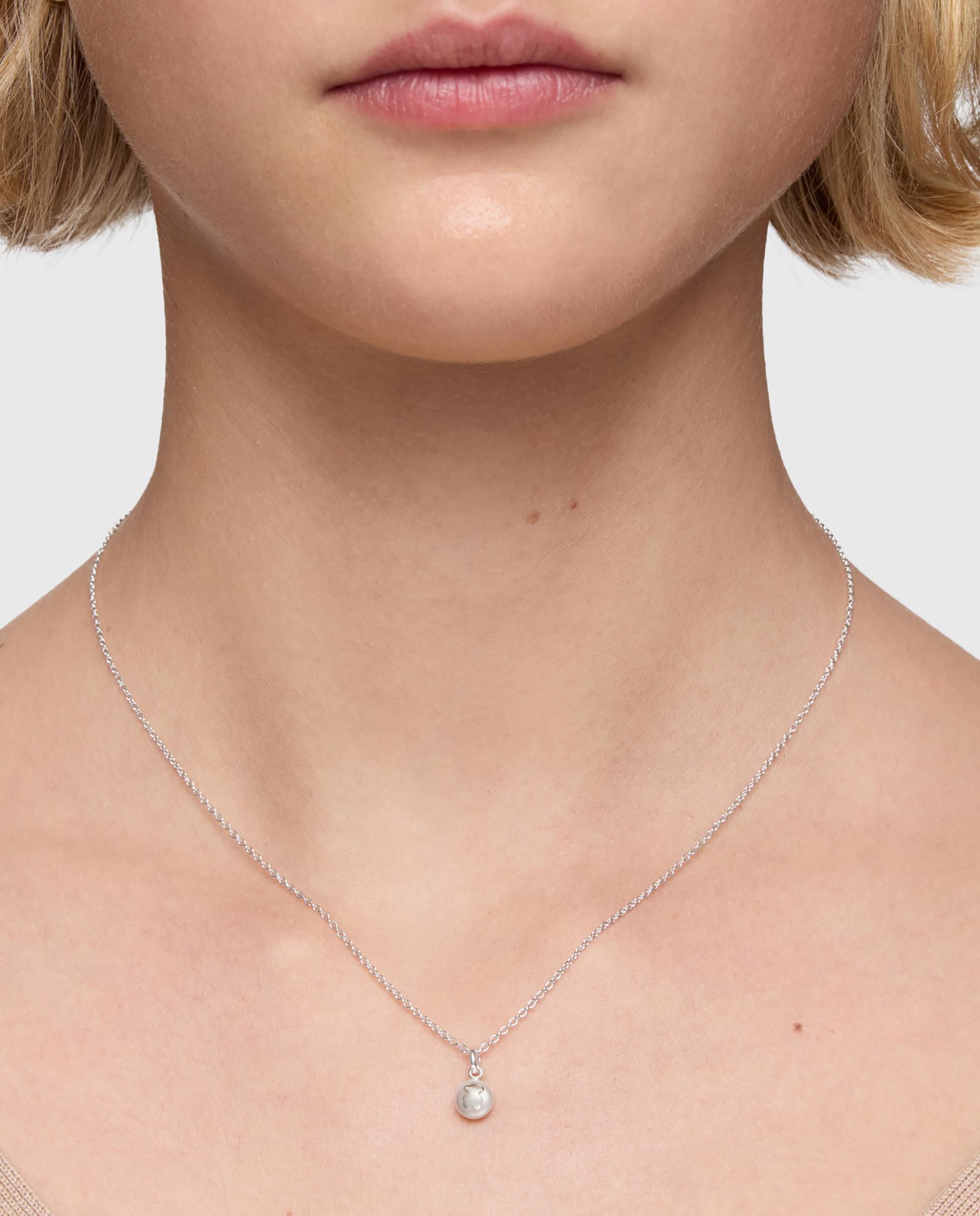 Colar Curto de Prata e Pérola Cultivada de Água Doce 6,5 Mm Icon Pearl Branco-5