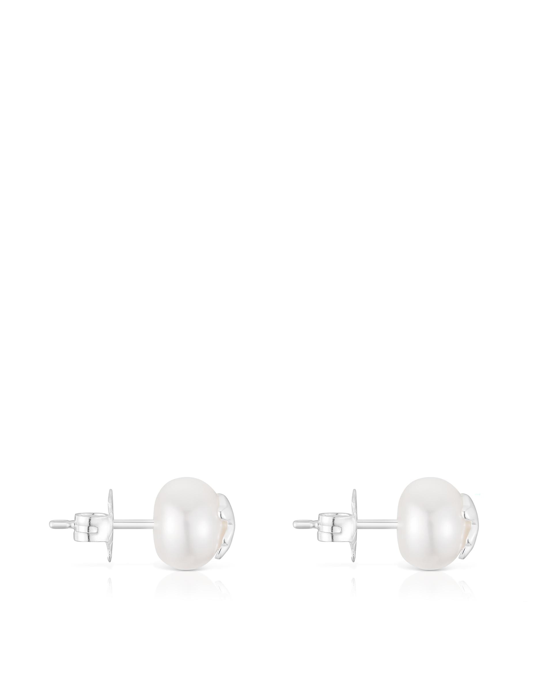 Brincos de Prata e Pérolas Cultivadas Icon Pearl Branco-3