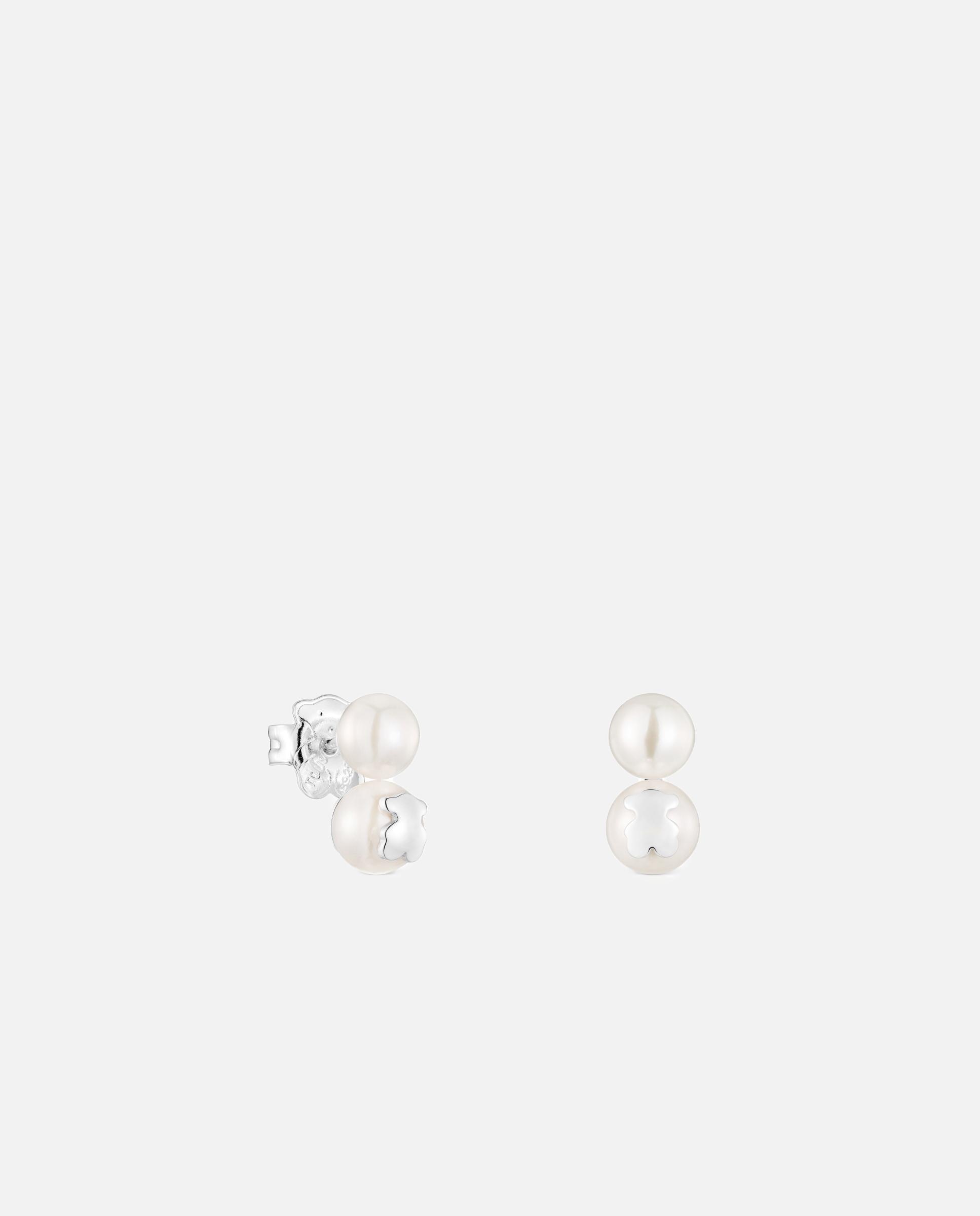Imagem 0 de Brincos Dupla Pérola e Prata Icon Pearl