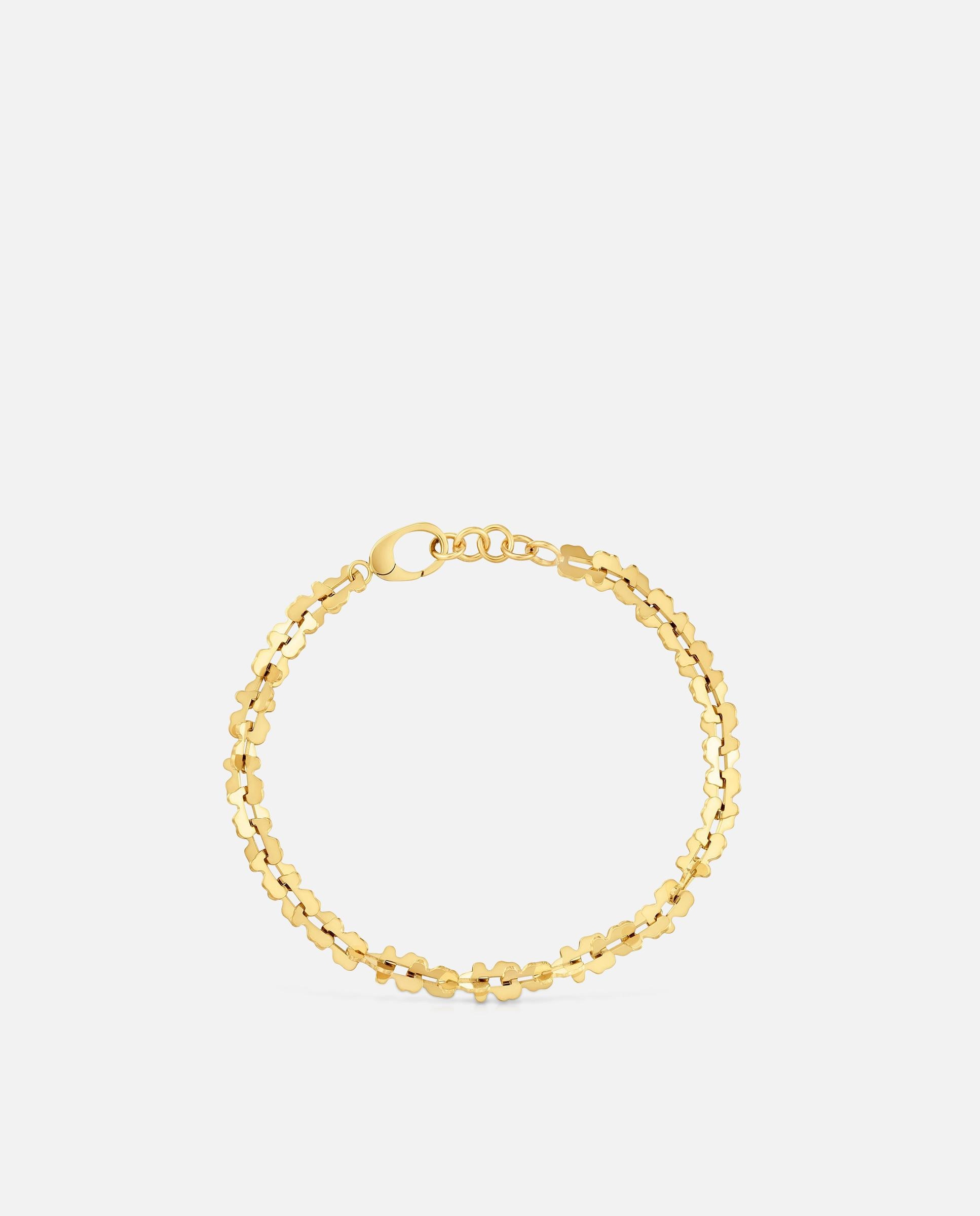 Pulseira de Corrente Carrusel de Aço em Dourado com Motivos Urso Dourado-2