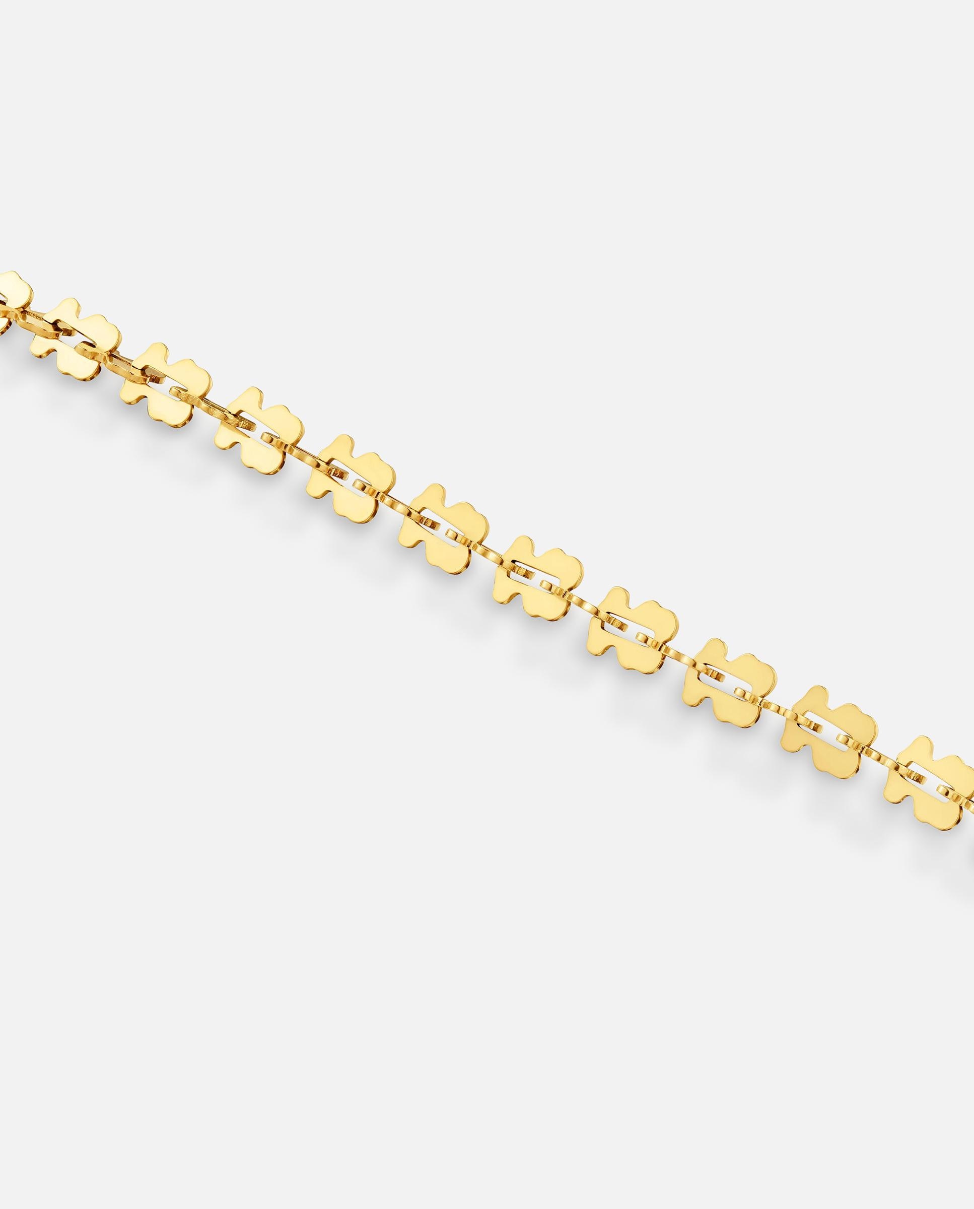 Pulseira de Corrente Carrusel de Aço em Dourado com Motivos Urso Dourado-3