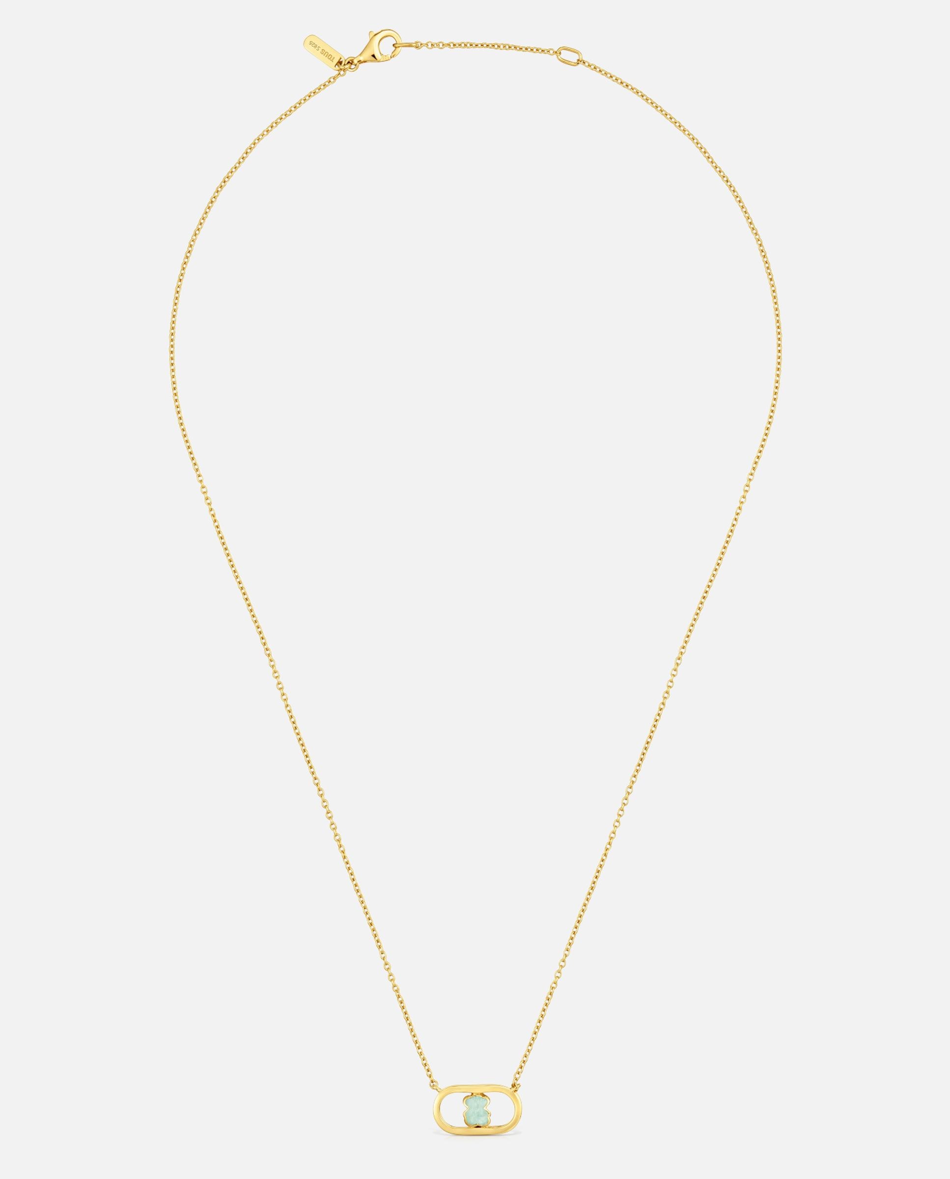 Colar Camille Banhado em Ouro 18 Kt Sobre Prata e Amazonita Verde-1