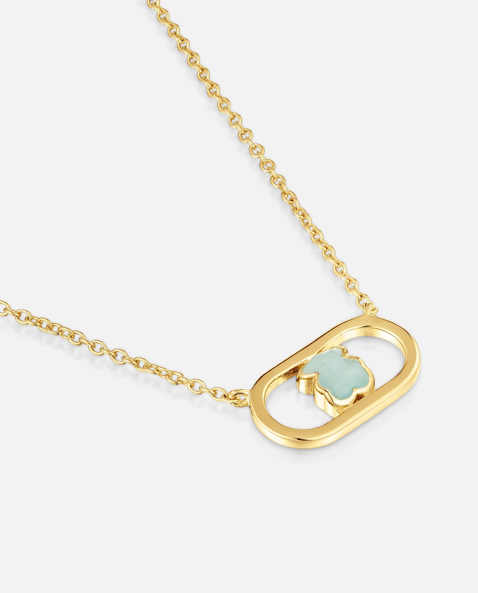 Colar Camille Banhado em Ouro 18 Kt Sobre Prata e Amazonita Verde-2
