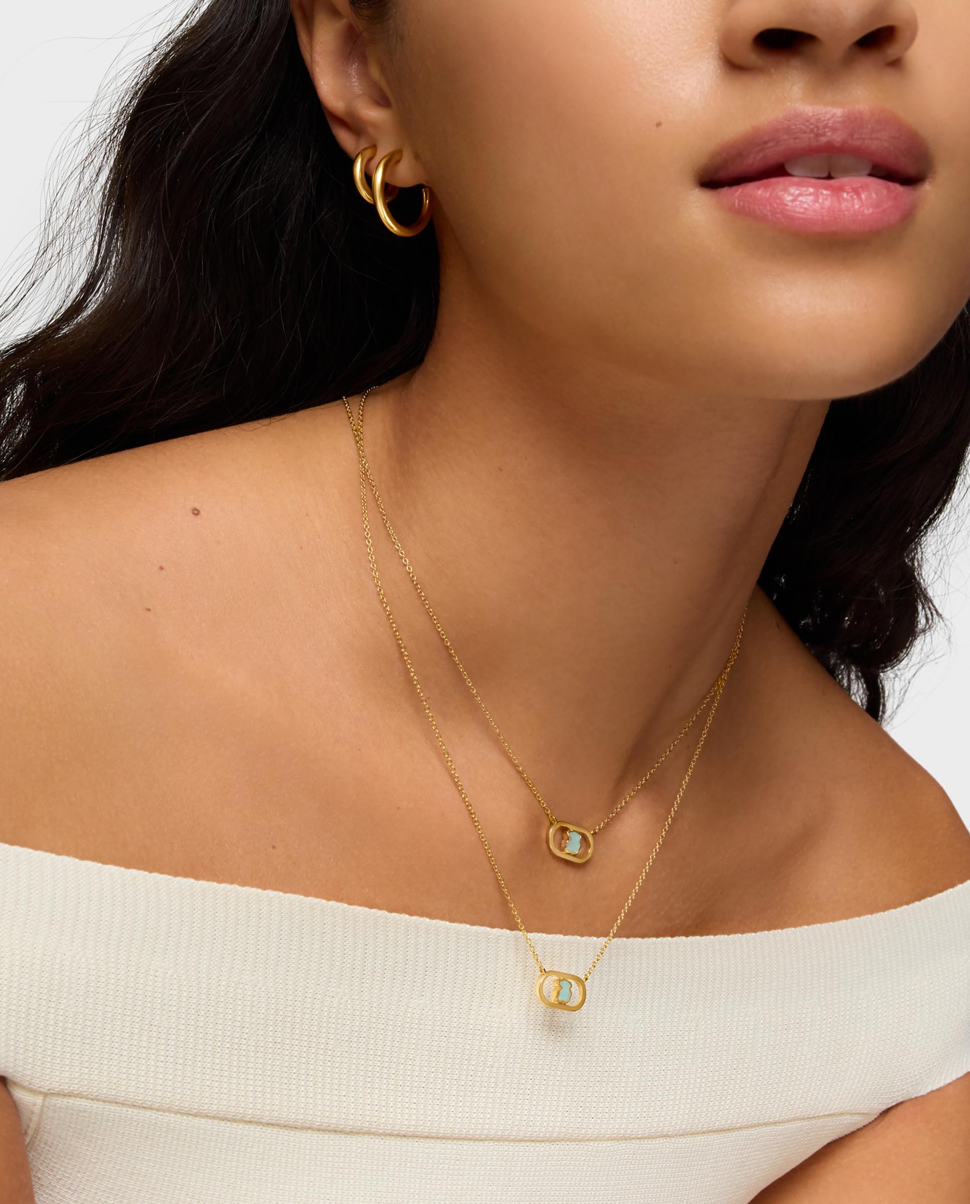 Colar Camille Banhado em Ouro 18 Kt Sobre Prata e Amazonita Verde-4