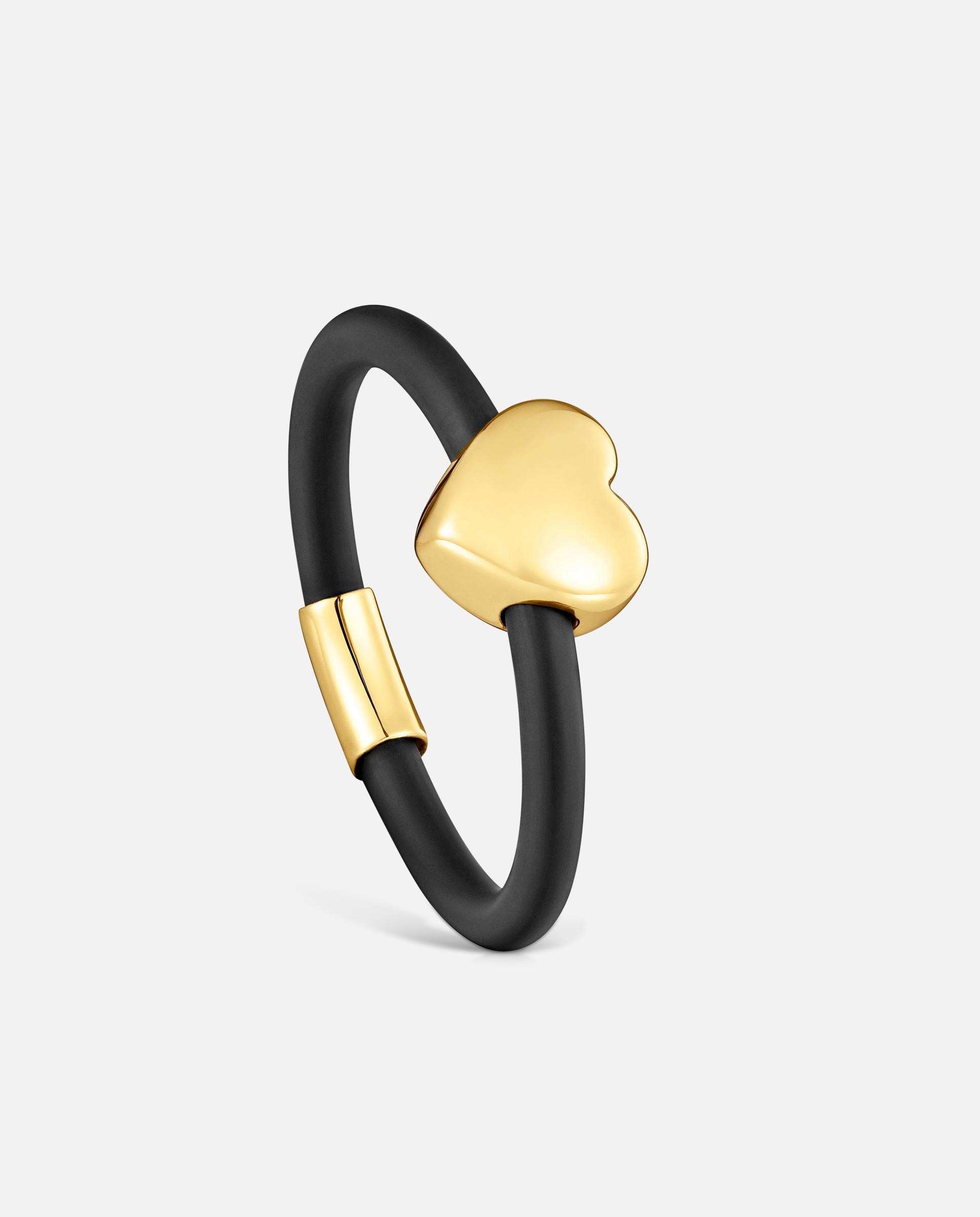 Imagem 0 de Anel de Ouro 14 Kt e Borracha Bold Motif Coração