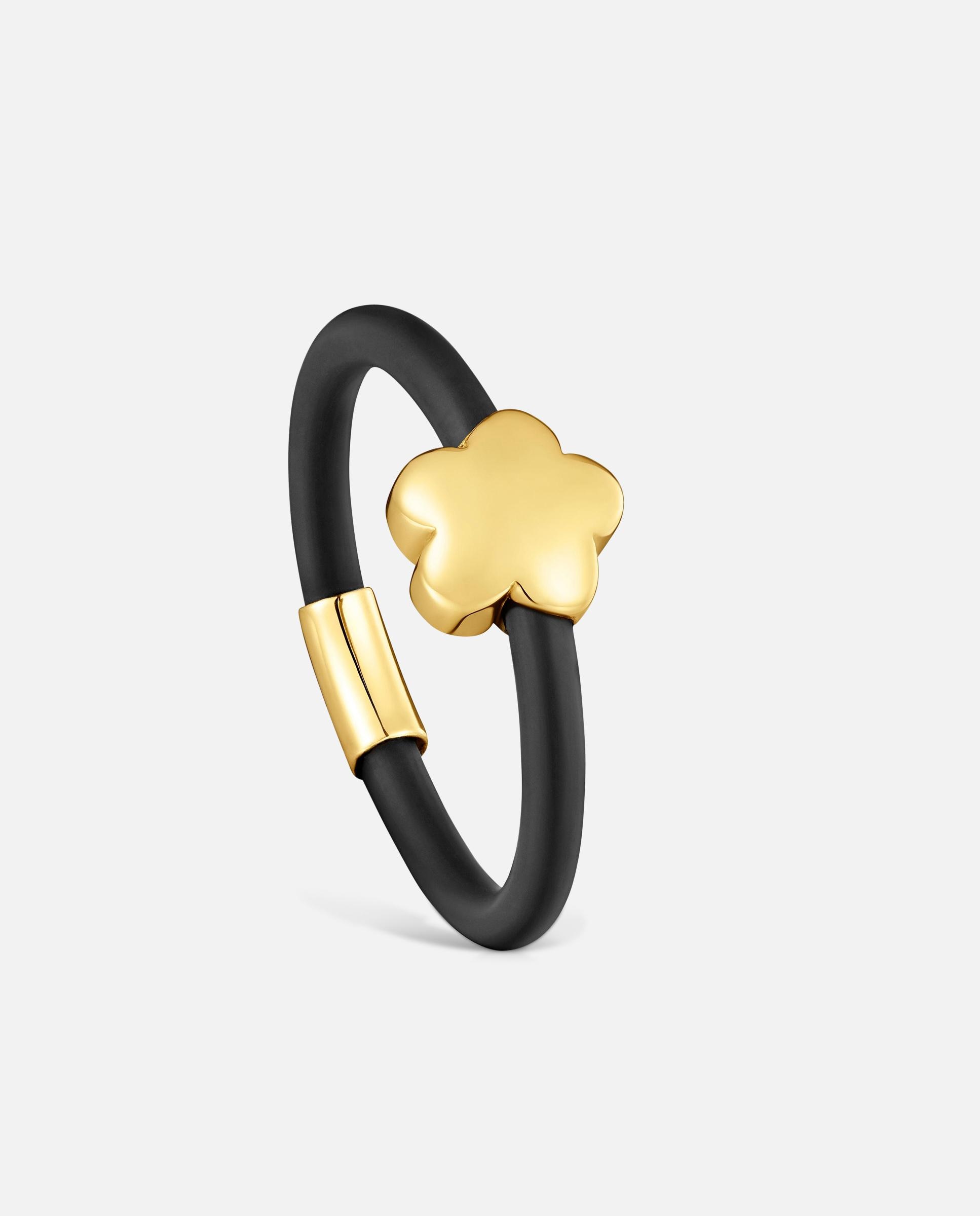 Imagem 0 de Anel de Ouro 14 Kt e Borracha Bold Motif Flor