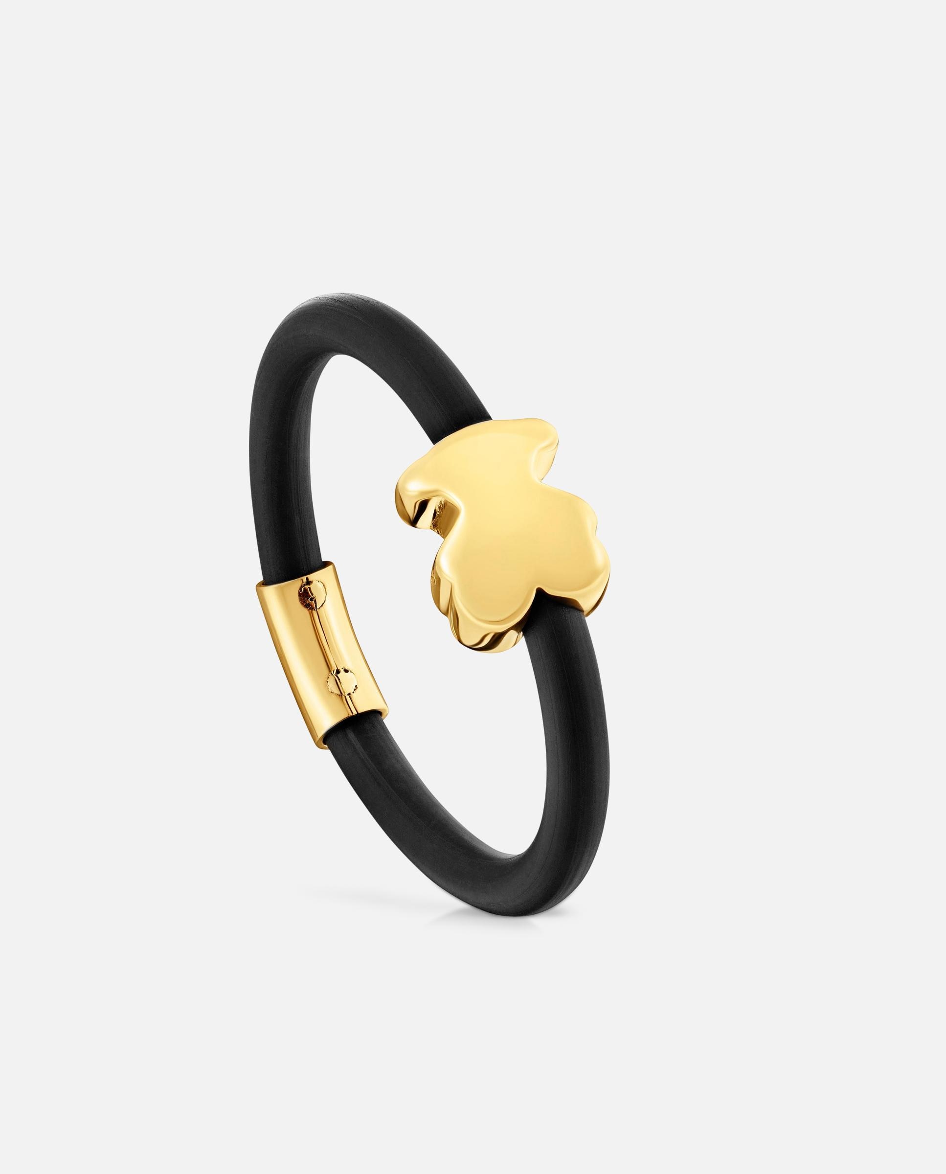 Imagem 0 de Anel de Ouro 14 Kt e Borracha Bold Motif Urso