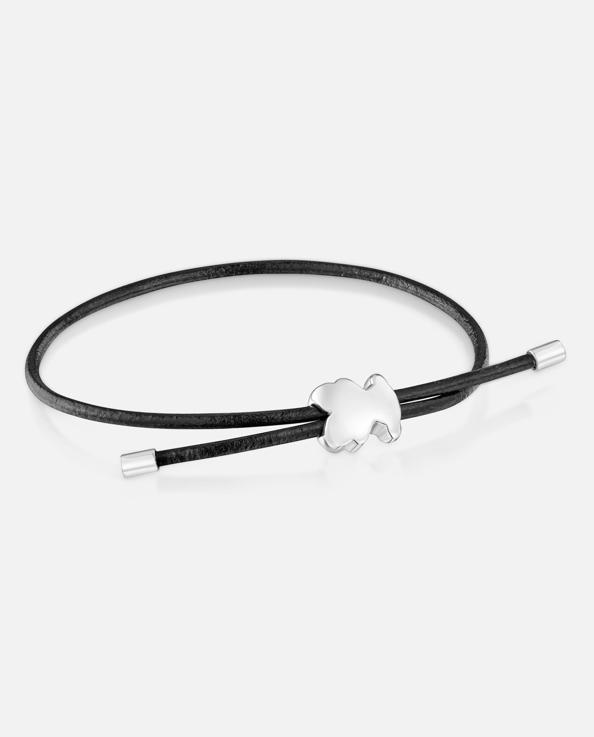 Imagem 0 de Pulseira Urso de Prata e Borracha 12 Mm Bold Motif