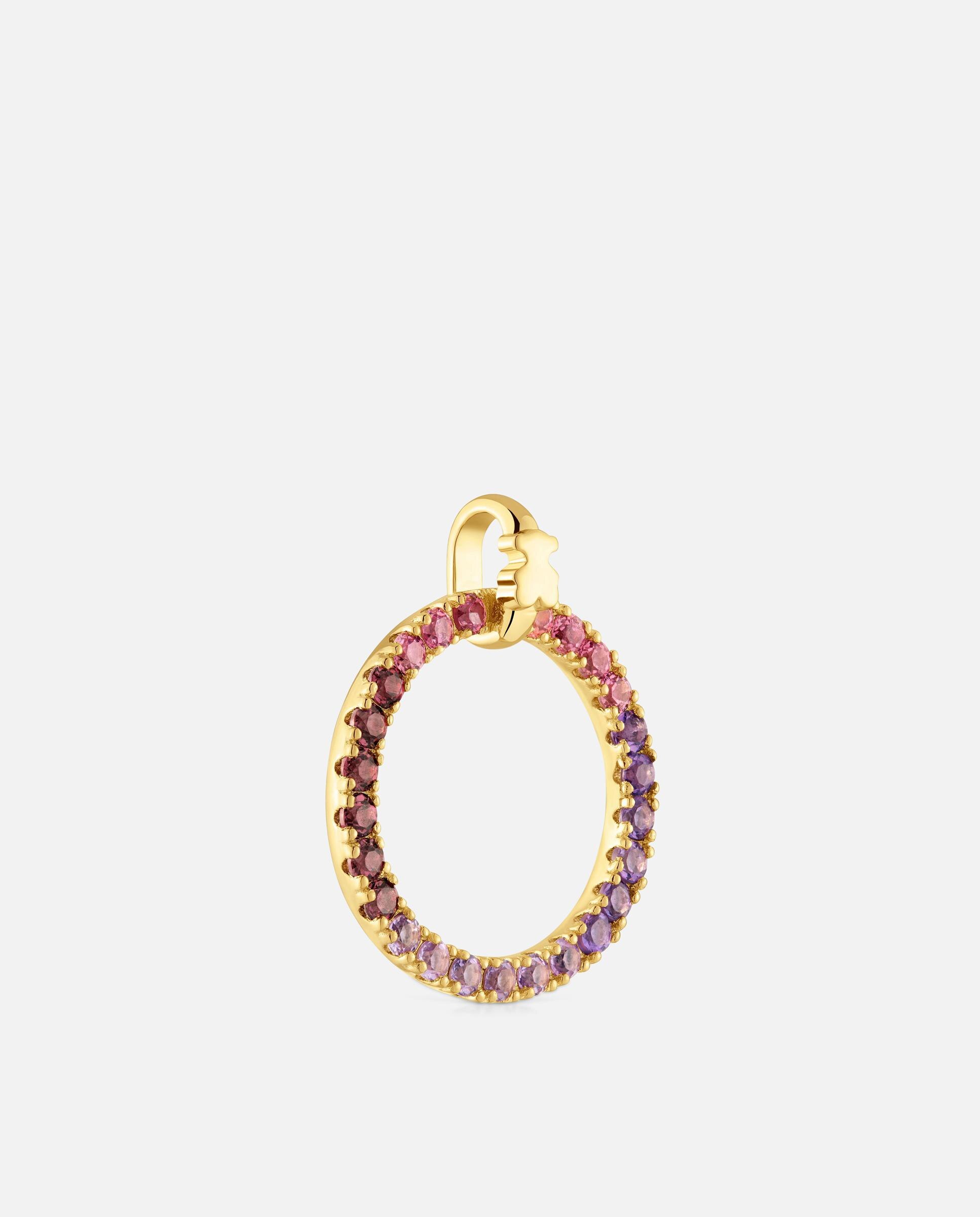 Pendentes Straight Banhado em Ouro 18 Kt Sobre Prata com Gemas Multicolor-2