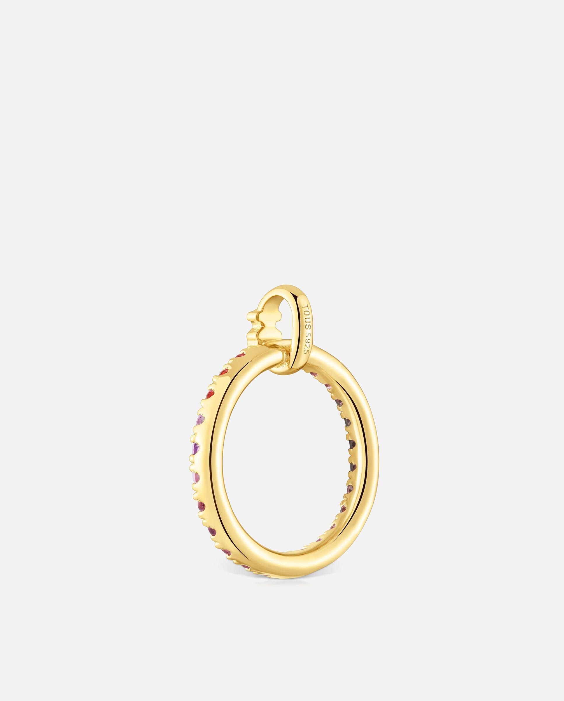 Pendentes Straight Banhado em Ouro 18 Kt Sobre Prata com Gemas Multicolor-3