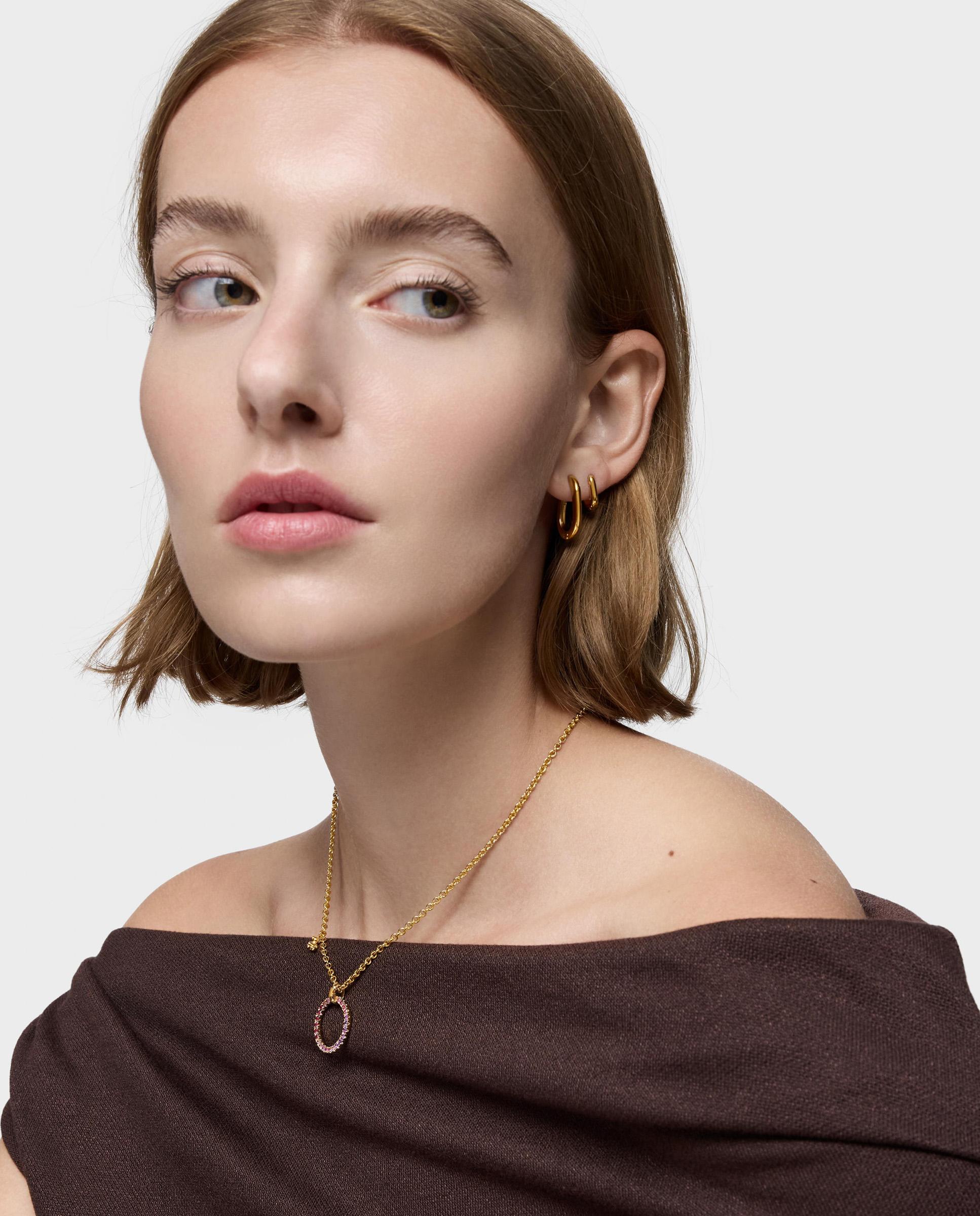 Pendentes Straight Banhado em Ouro 18 Kt Sobre Prata com Gemas Multicolor-4