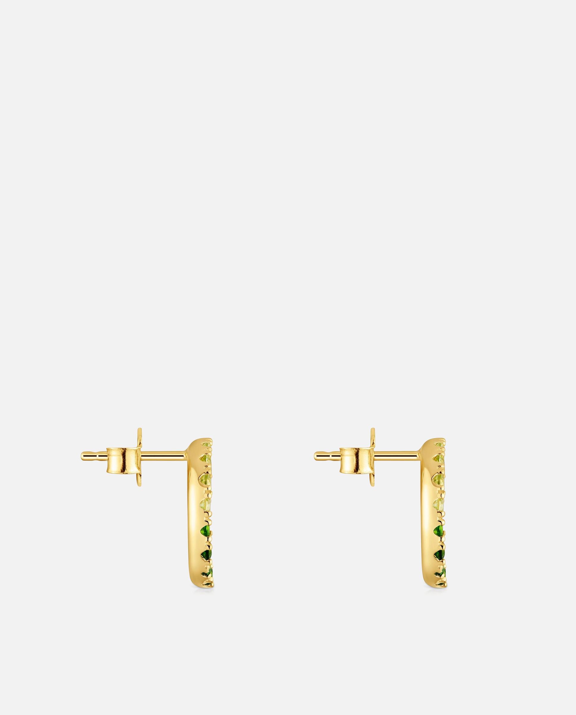 Brincos Straight Círculo Banhados em Ouro 18 Kt Sobre Prata com Gemas Multicolor-2
